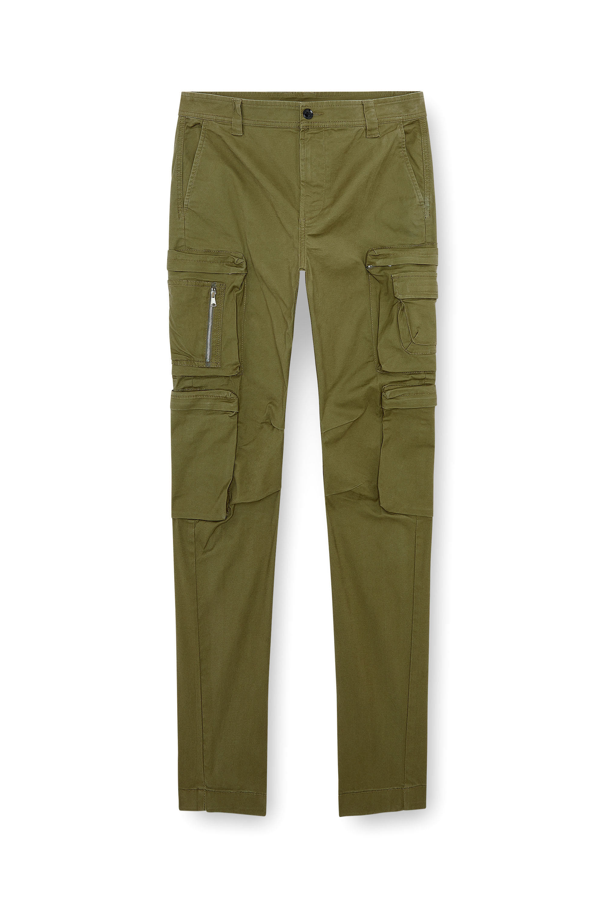 Diesel - P-ARLEM, Man's Cargo pants with zip pocket in Military Green - 3