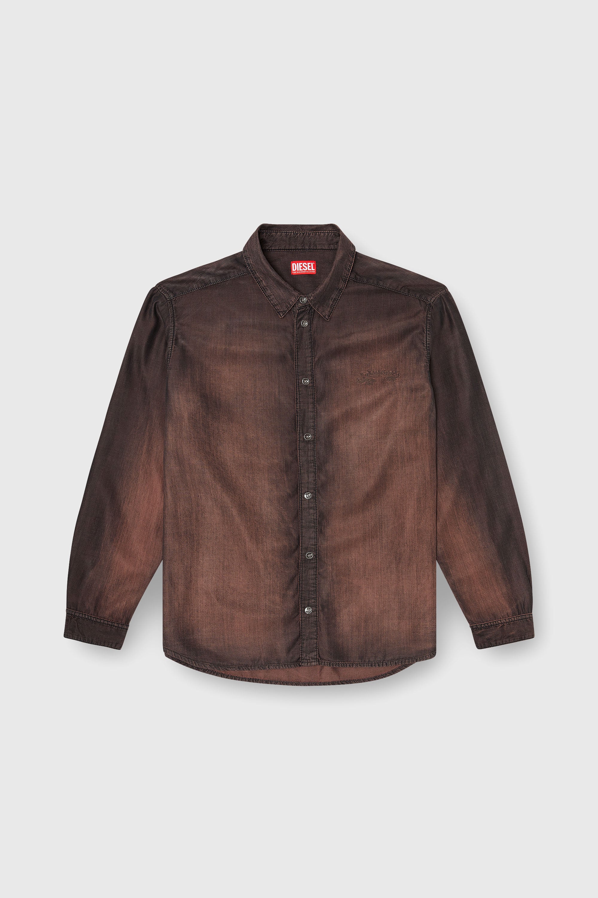 Diesel - D-SIMPLY-S16, Camicia in denim fluido spalmato Uomo in Marrone - 2