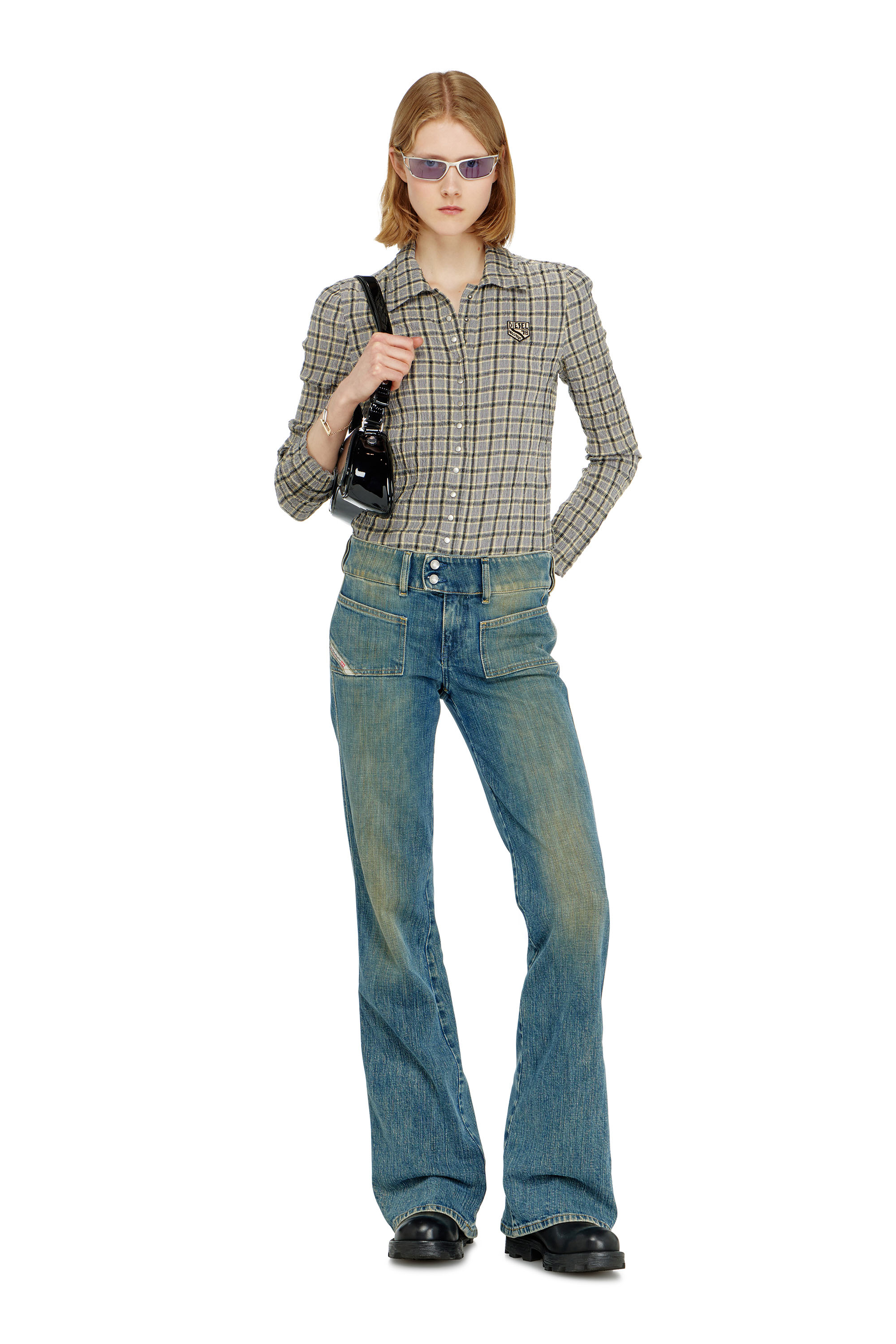 Diesel - Bootcut Jeans D-Hush 007EJ Donna, Blu medio - Image 1