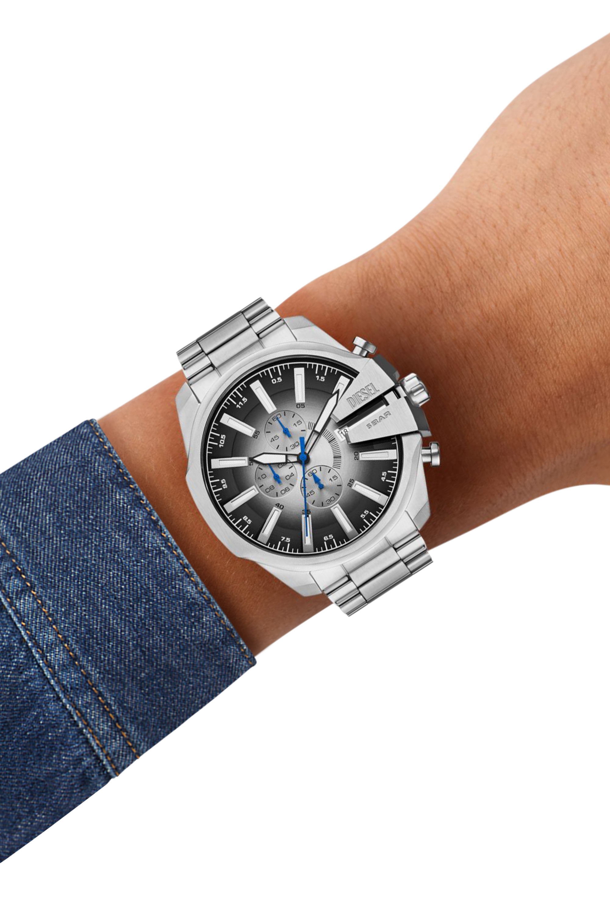 Diesel - DZ4686 WATCH, Orologio Mega Chief Slim in acciaio inossidabile Uomo in Argento - 4