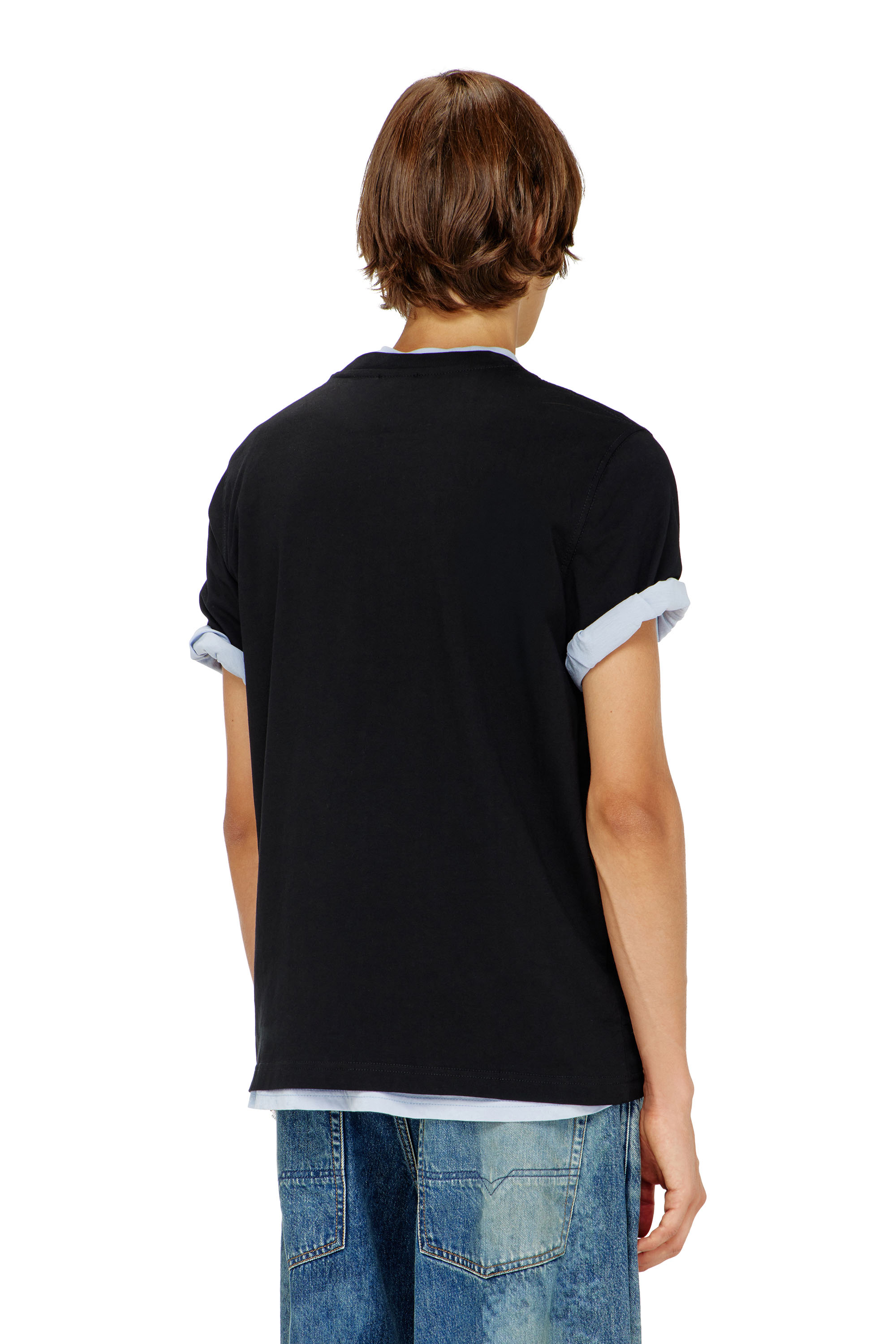 Diesel - T-ADJUST-Q7, T-shirt con logo Diesel sfumato Uomo in Nero - 3
