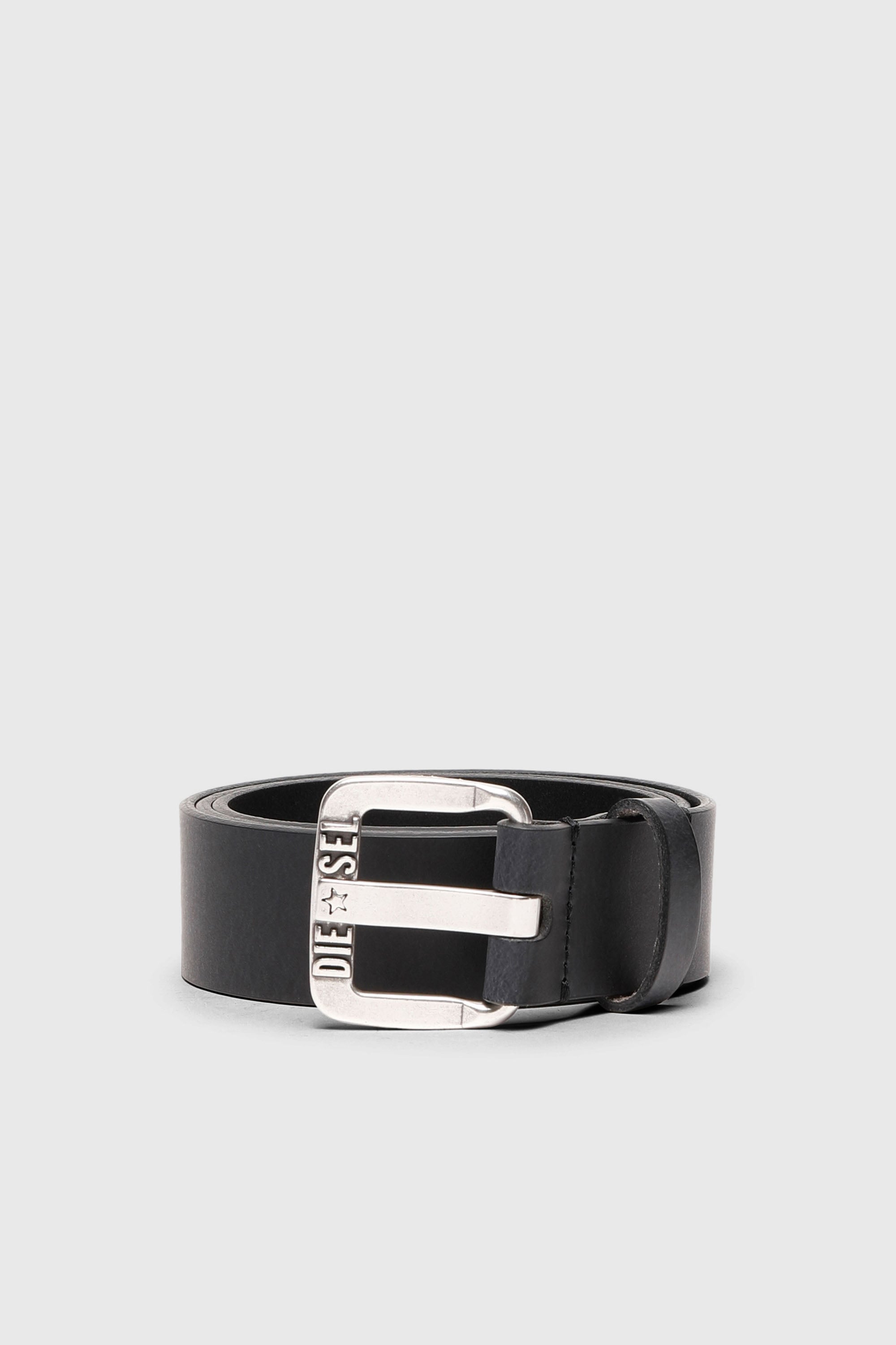 Diesel - B-STAR II, Cintura 3.9 cm in pelle con fibbia in metallo con logo a stella Uomo in Nero - 1