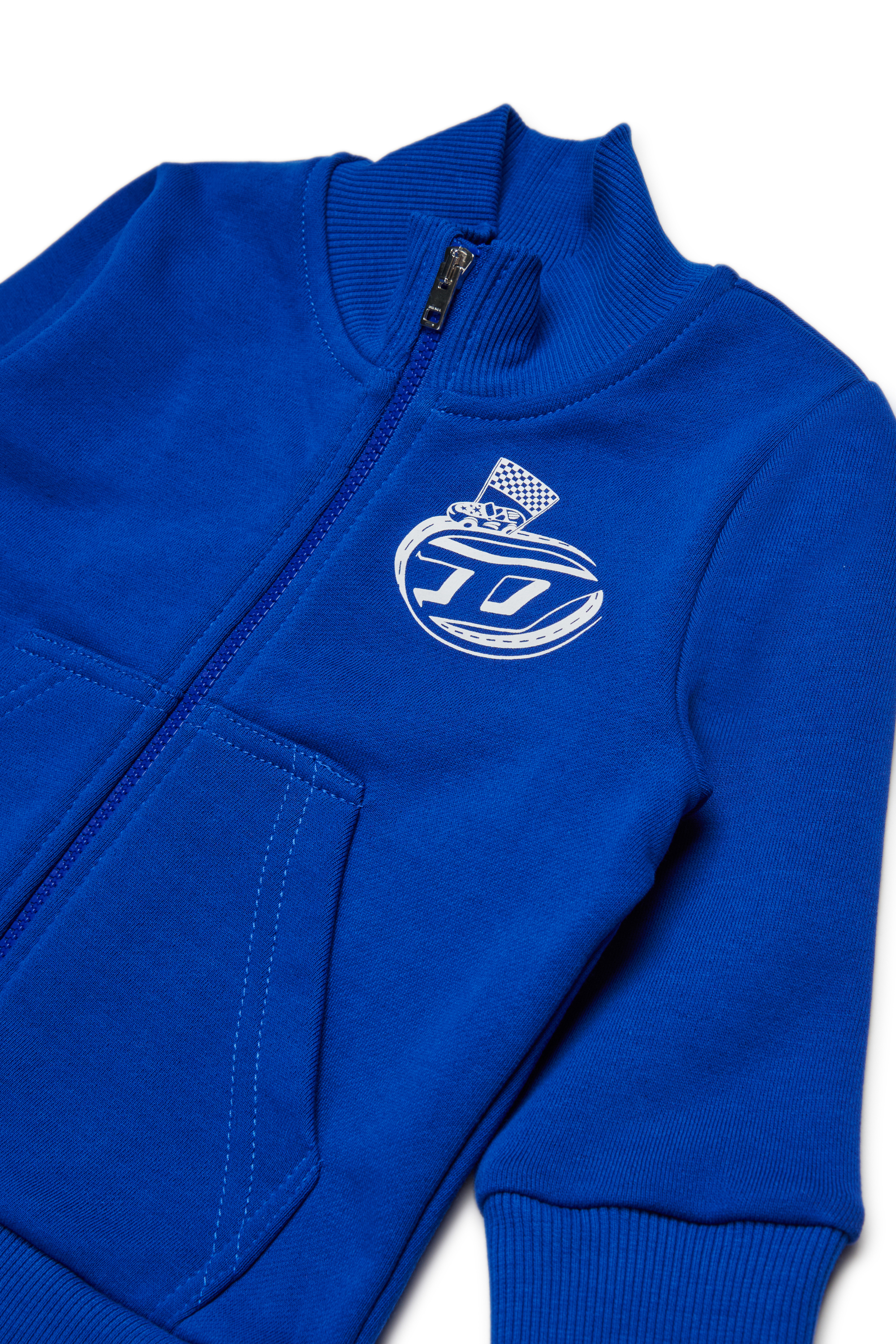 Diesel - SPINVIB, Felpa in cotone con zip Uomo in Blu - 3