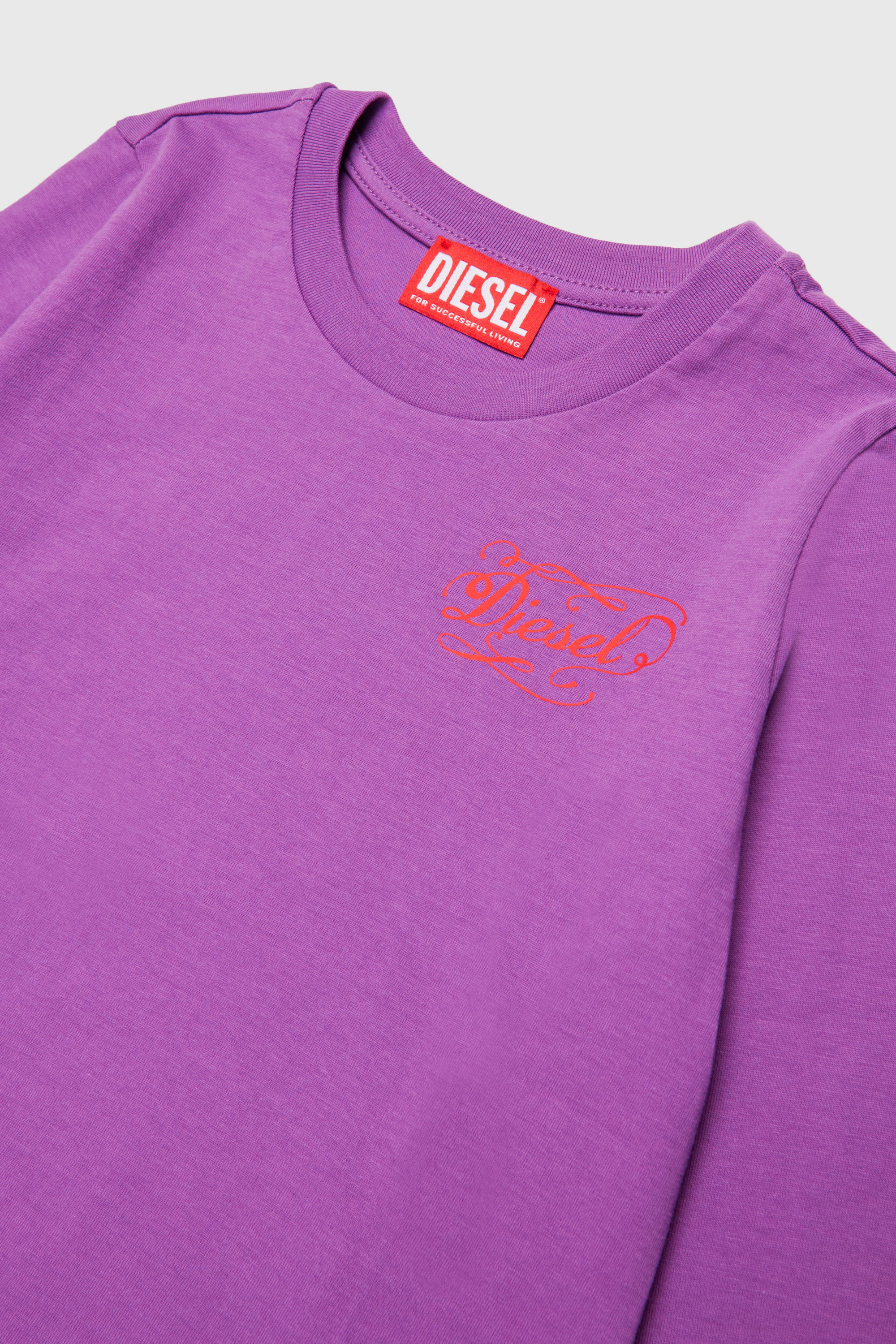 Diesel - TORSY, T-shirt a manica lunga con stampa logo originale Donna in Viola - 3