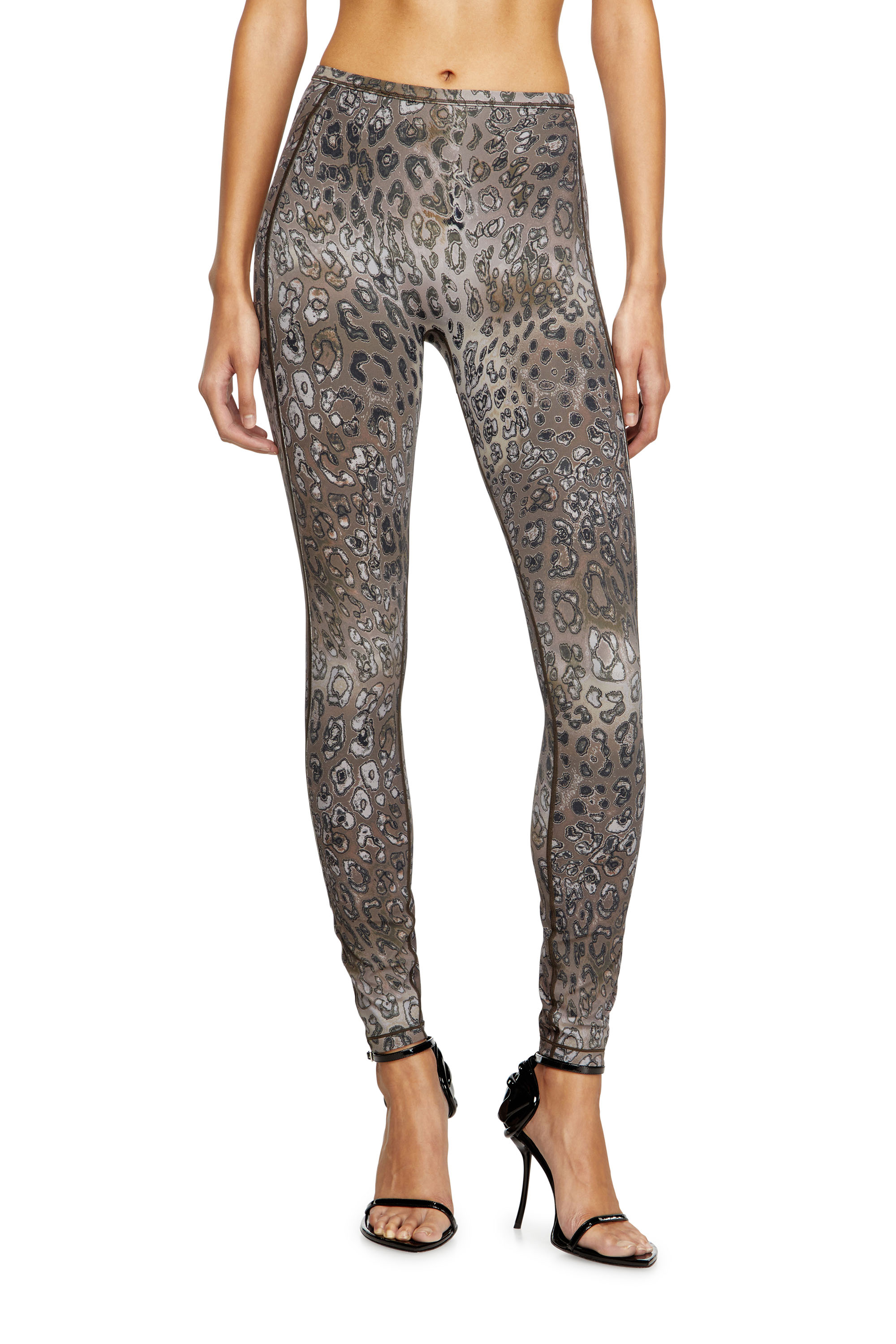 Diesel - MEREDITH-UTLT, Leggings in nylon a stampa leopardata Donna in ToBeDefined - 4