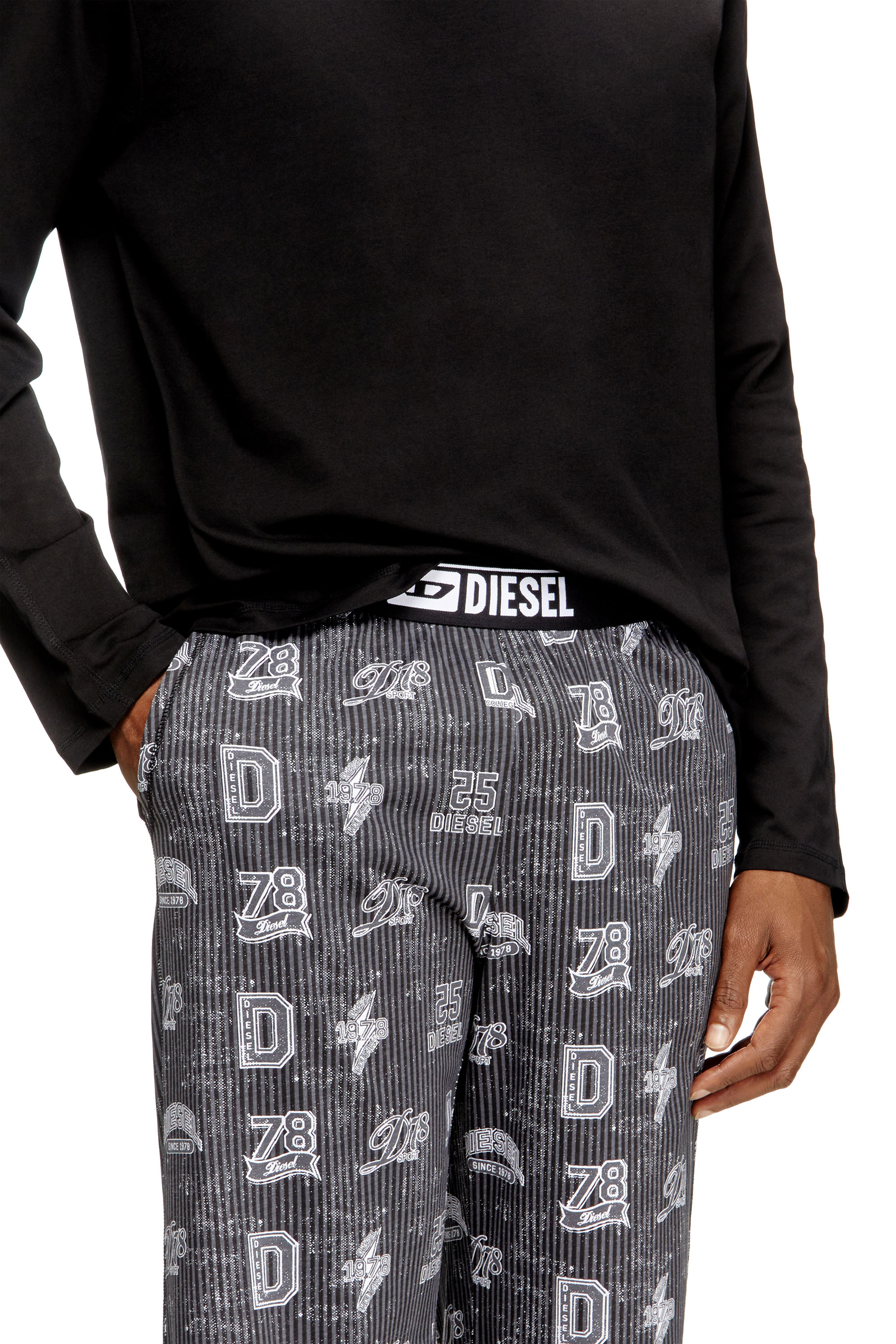 Diesel - SET-NOLAN-D-BOX, Set pigiama in cotone con stampe del logo Uomo in Nero - 3