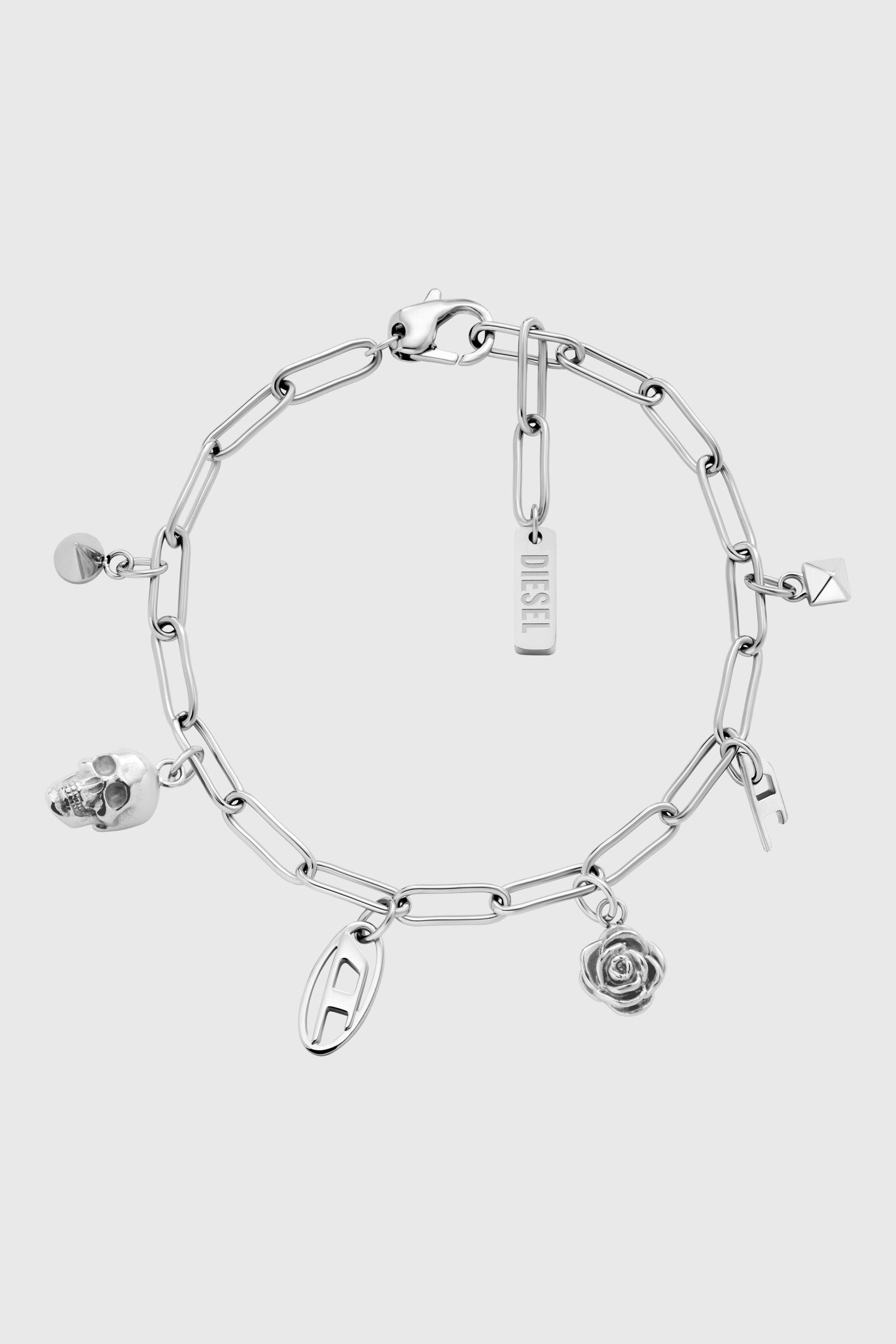 Diesel - DX1604040, Bracciale con charm in acciaio inox Unisex in Argento - 1