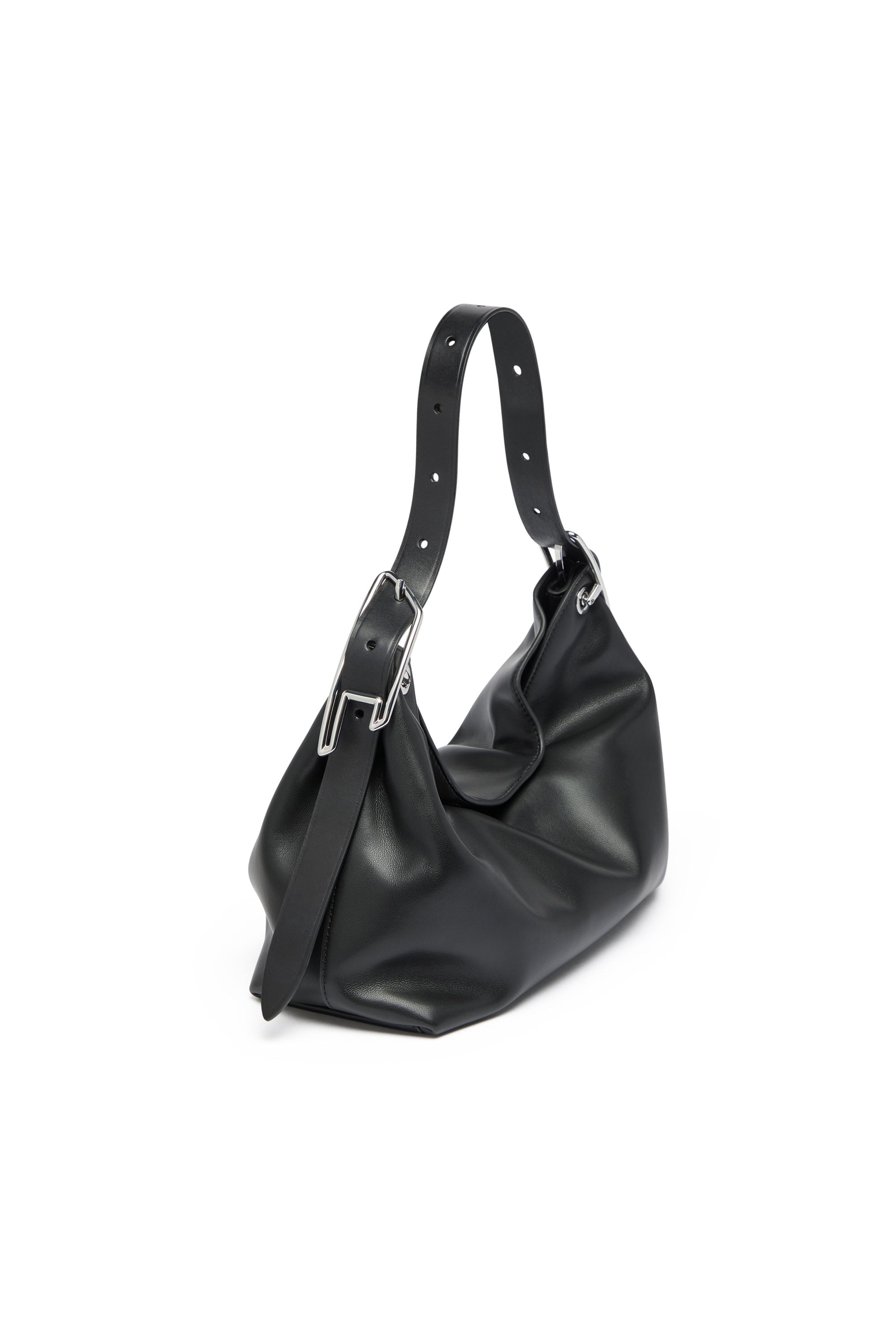 Diesel - D-LINE HOBO S, D-Line-Borsa a spalla in pelle Donna in Nero - 2
