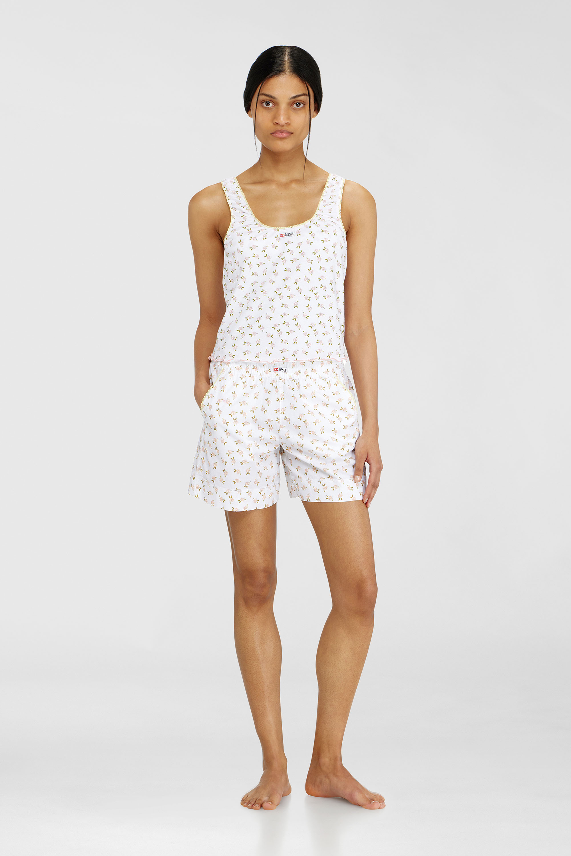 Diesel - GEORGIE-D-CORE, Canotta in cotone stretch con stampa floreale Donna in Bianco - 2