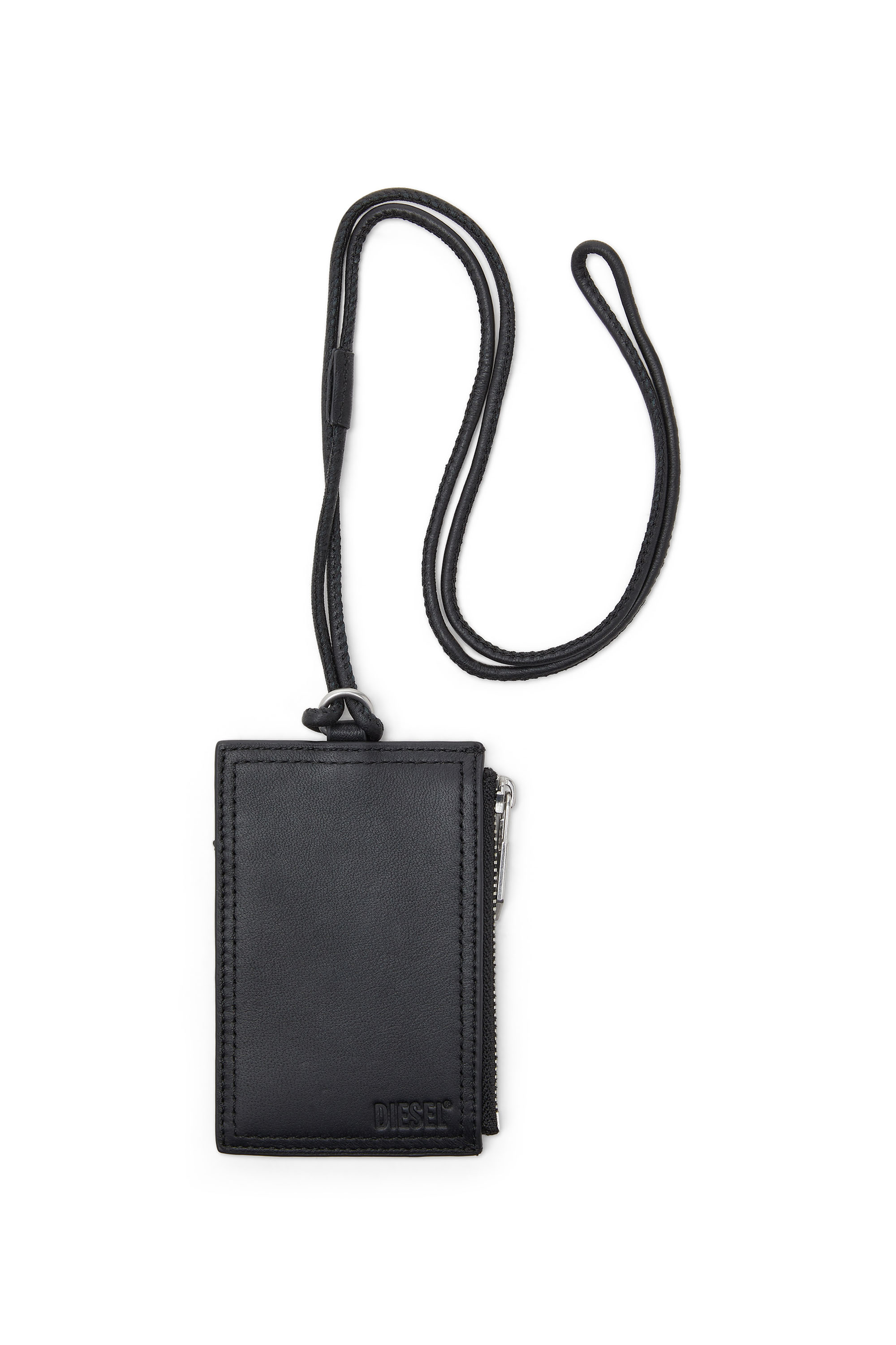 Diesel - MULTI-PKTS BADGE HOLDER, Portabadge in pelle con tasca con zip Uomo in Nero - 2