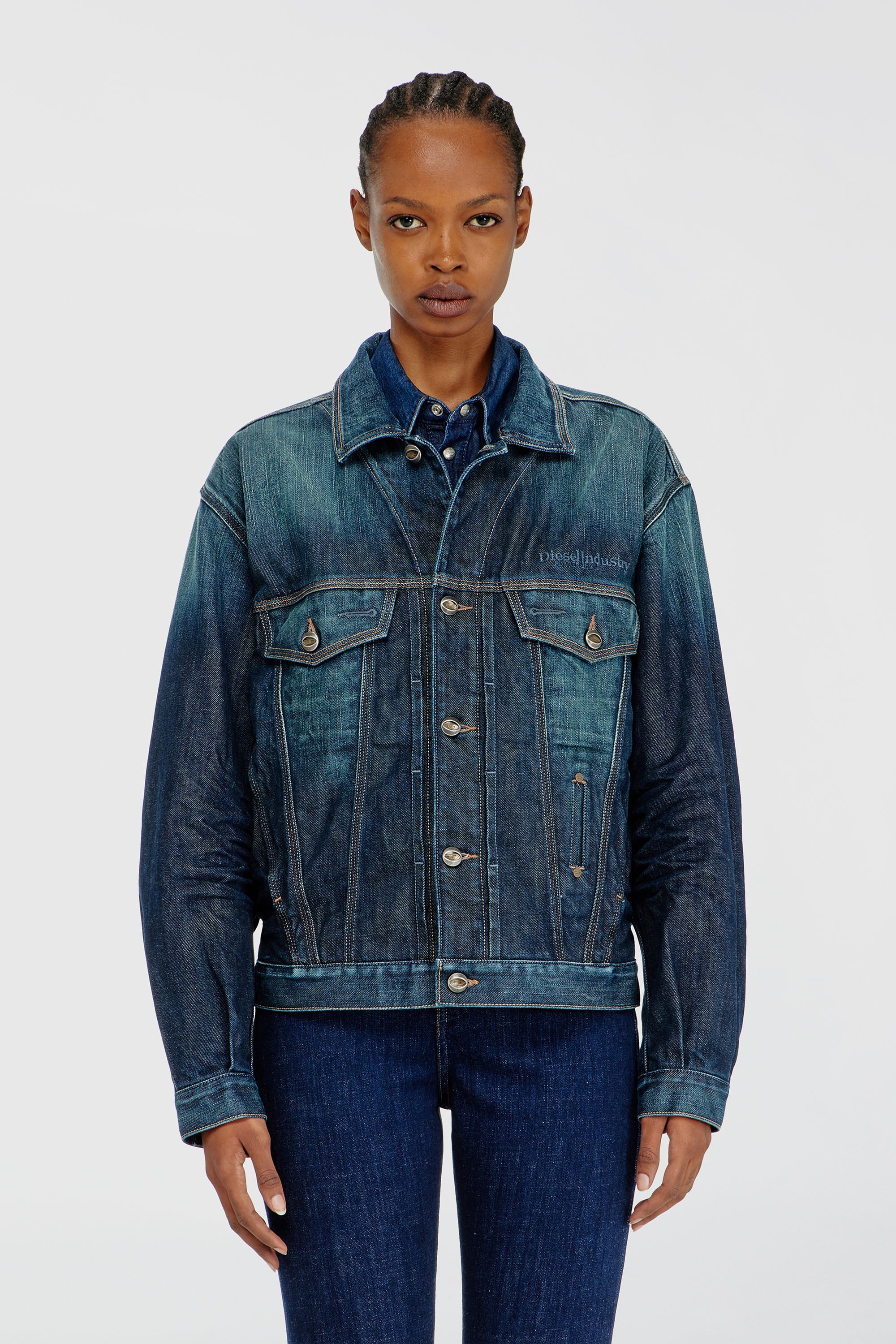 Diesel - D-DENVER-CL, Trucker jacket in denim selvedge Unisex in Blu - 1