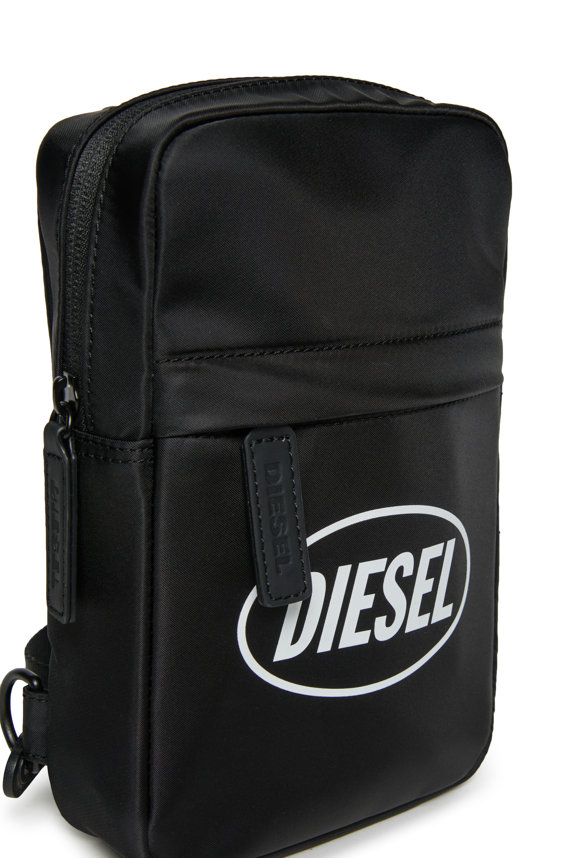 Diesel - WARREN, WARREN Borsa in nylon con stampa logo Uomo in Nero - 4
