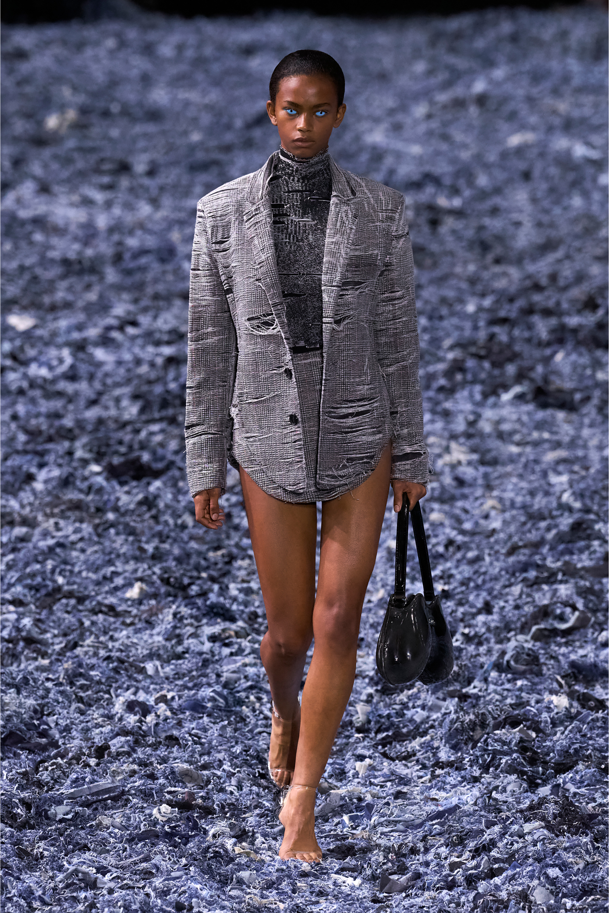 Diesel - DOUBLE-D SHOULDER, Double-D-Borsa a spalla in PU lucido dégradé Donna in Nero - 6