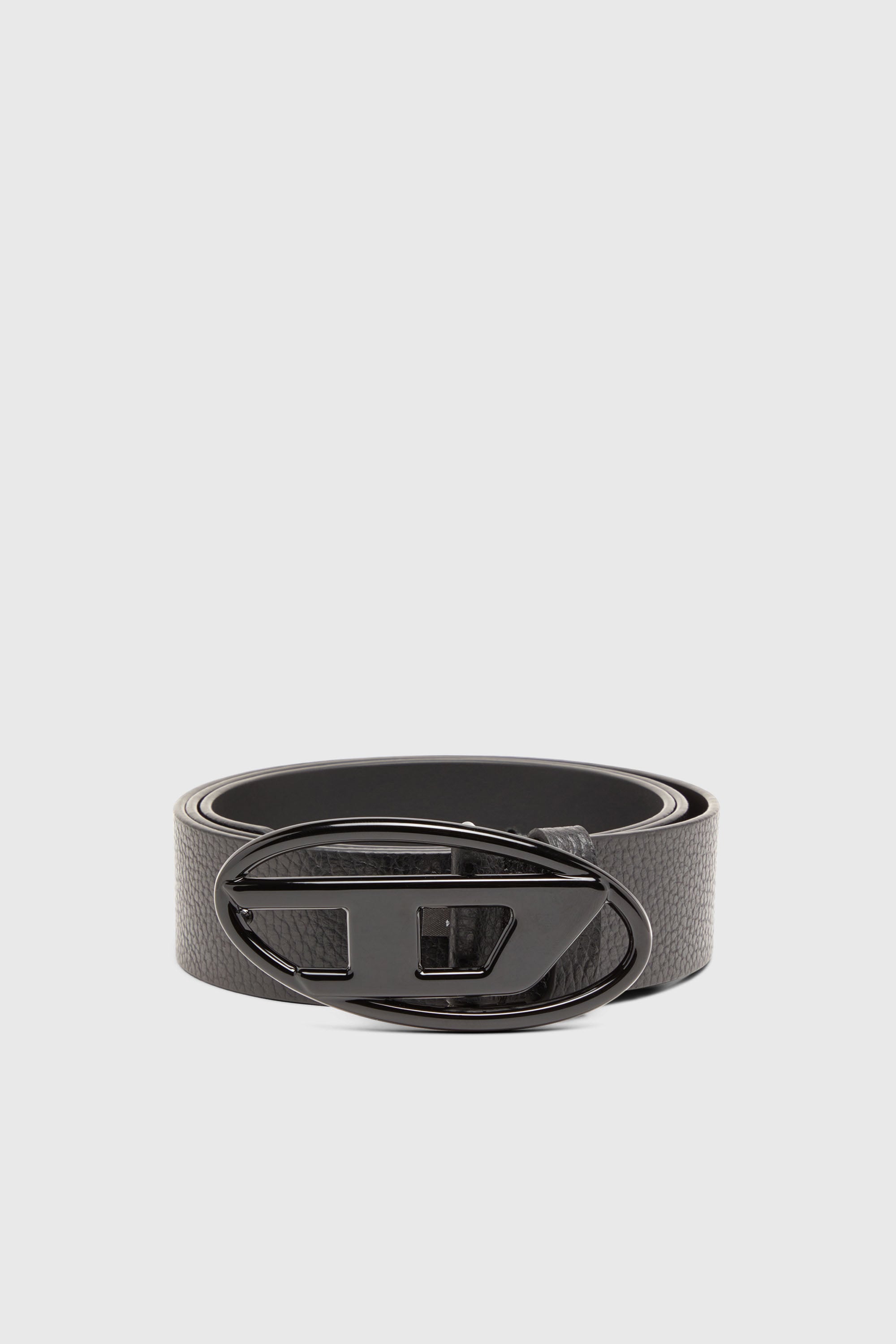 Diesel - B-1DR, Cintura 4 cm in pelle con fibbia Oval D opaca Unisex in Nero - 1