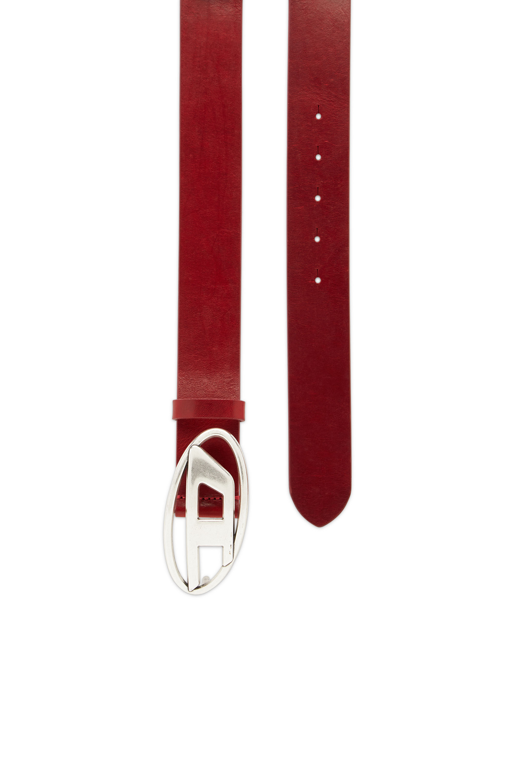Diesel - B-1DR, Cintura 3.9 cm in pelle con fibbia a D Uomo in Rosso - 3