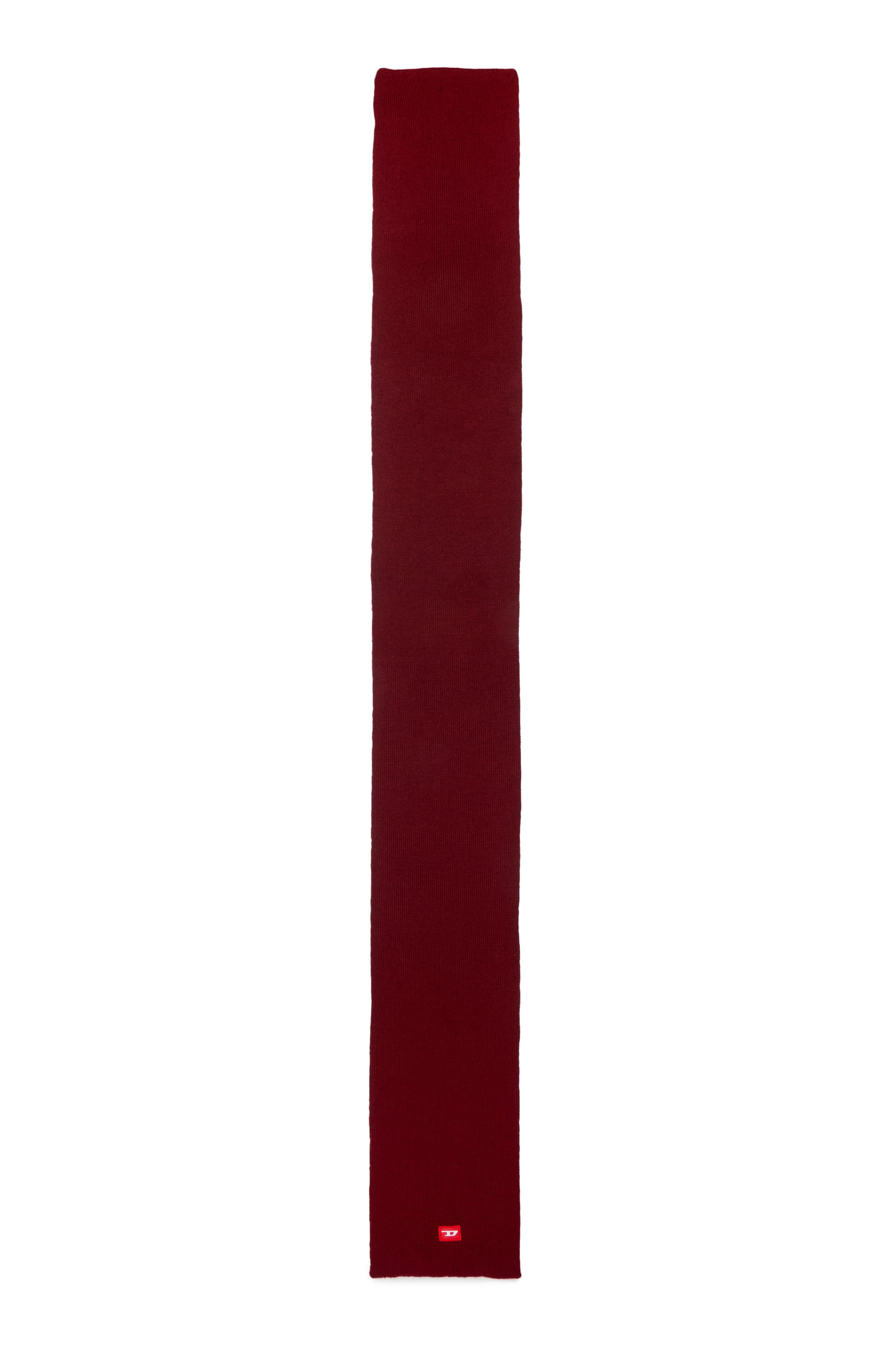 Diesel - RLOT, Sciarpa in misto lana con patch logo D Unisex in Rosso - 2