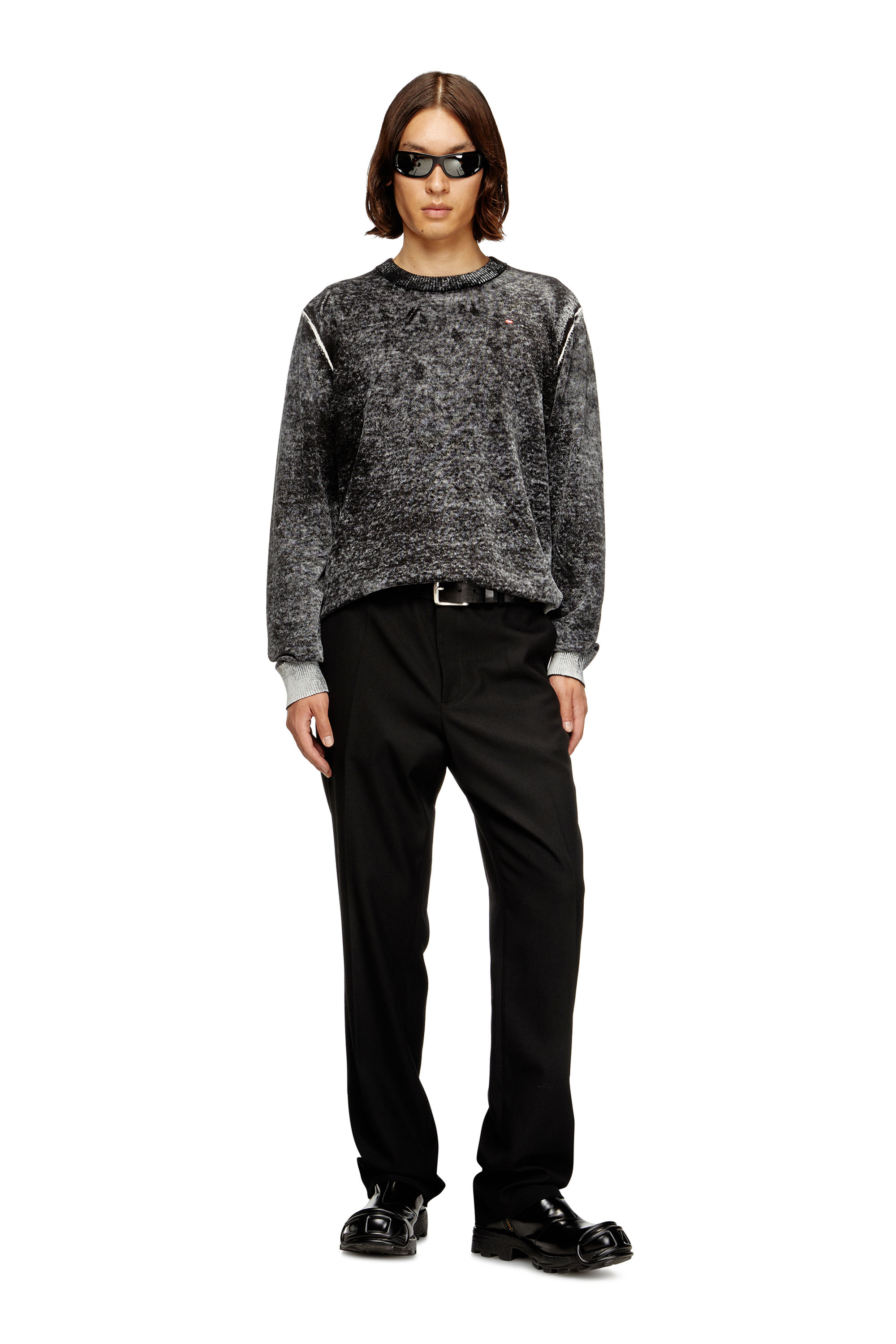 Diesel - K-LAURENT, Maglia con stampa interna sfumata Uomo in Grigio - 2