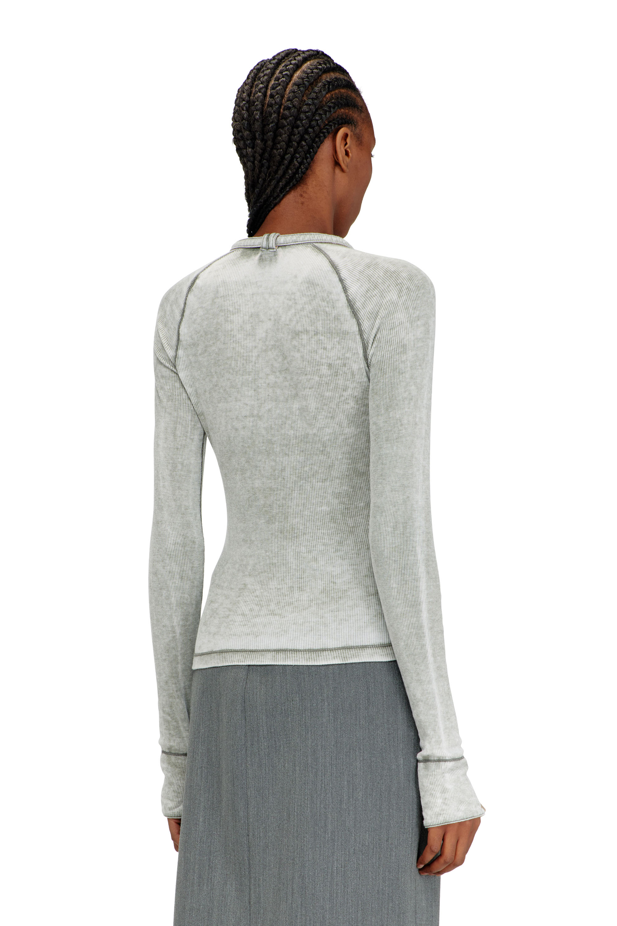 Diesel - T-ECLA, Top in jersey a coste con cinturino biker Donna in ToBeDefined - 4