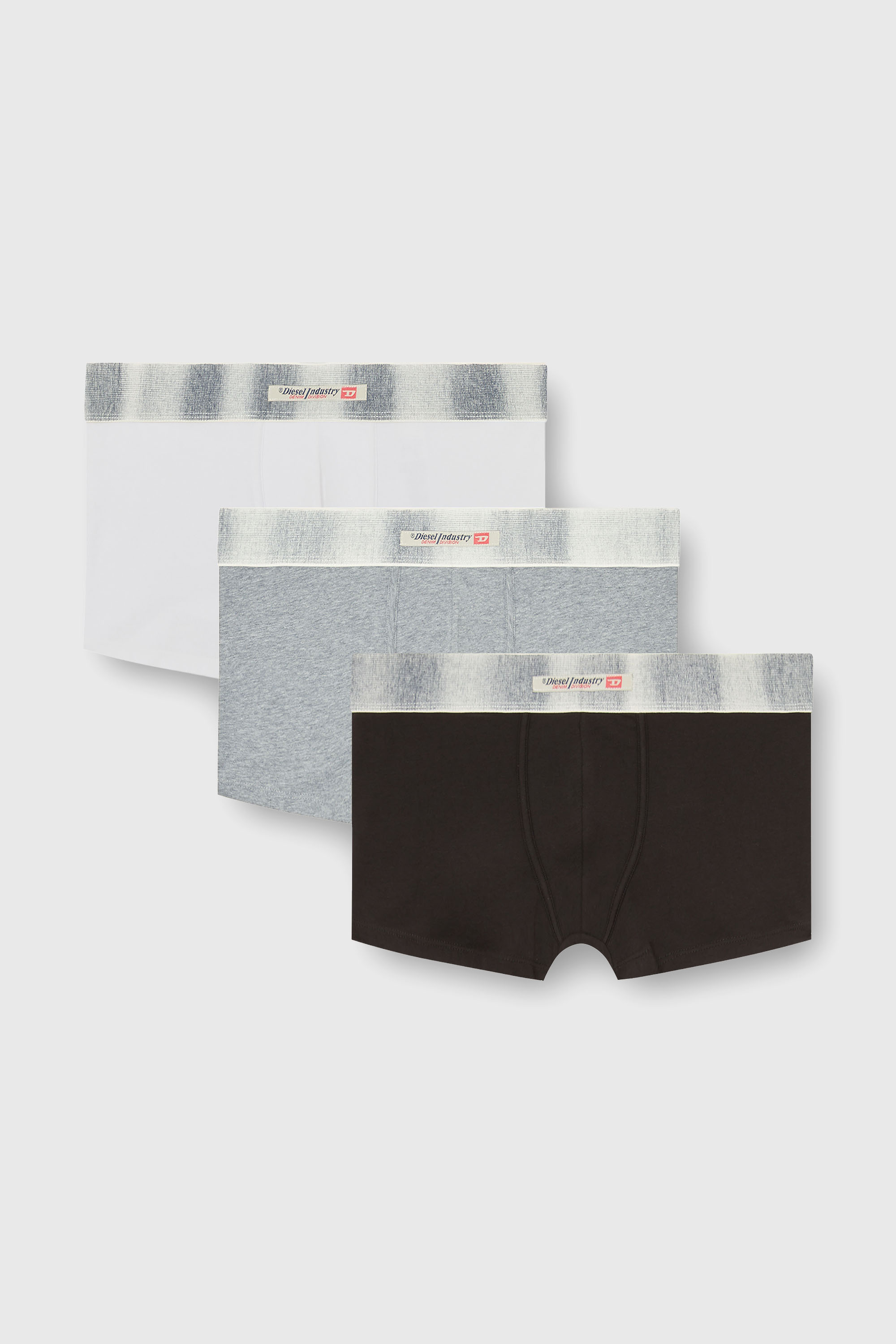 Diesel - DAMIEN-DNM-3PACK, Set da tre boxer in cotone elasticizzato con fascia in raso Uomo in Multicolor - 2