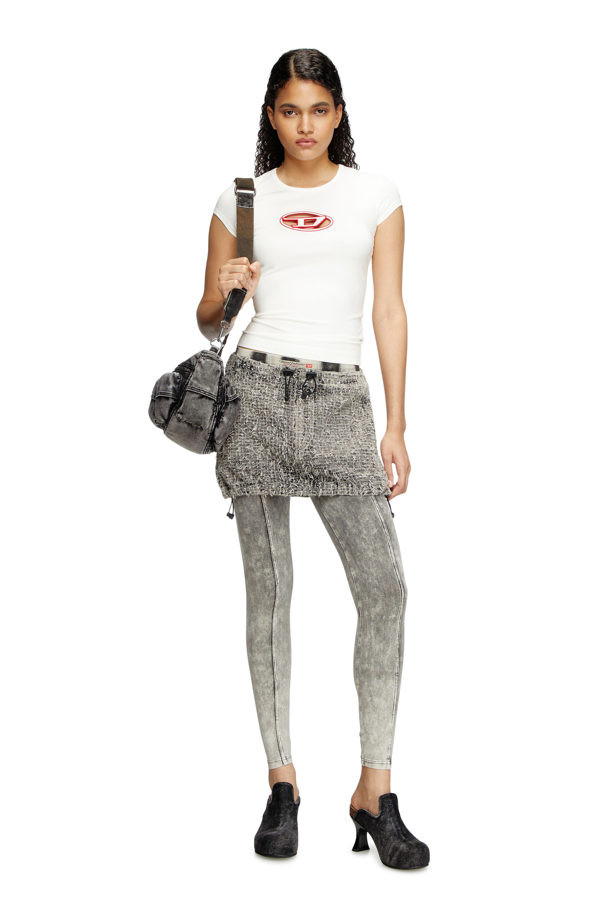 Diesel - T-ANGIE, T-shirt con logo peekaboo Donna in Multicolor - 2