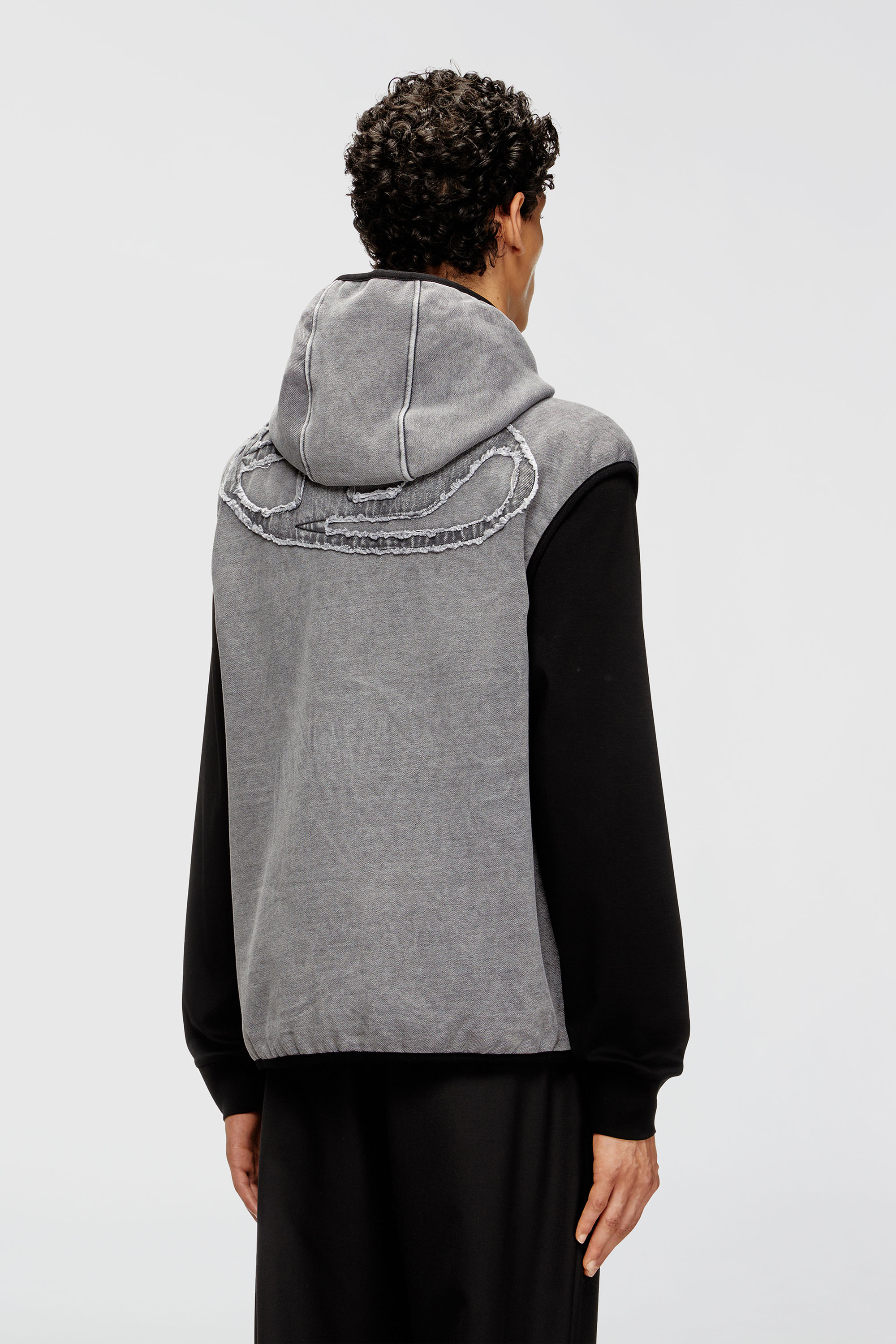 Diesel - S-HAKY-NEW, Hoodie senza maniche con zip Uomo in Grigio - 4