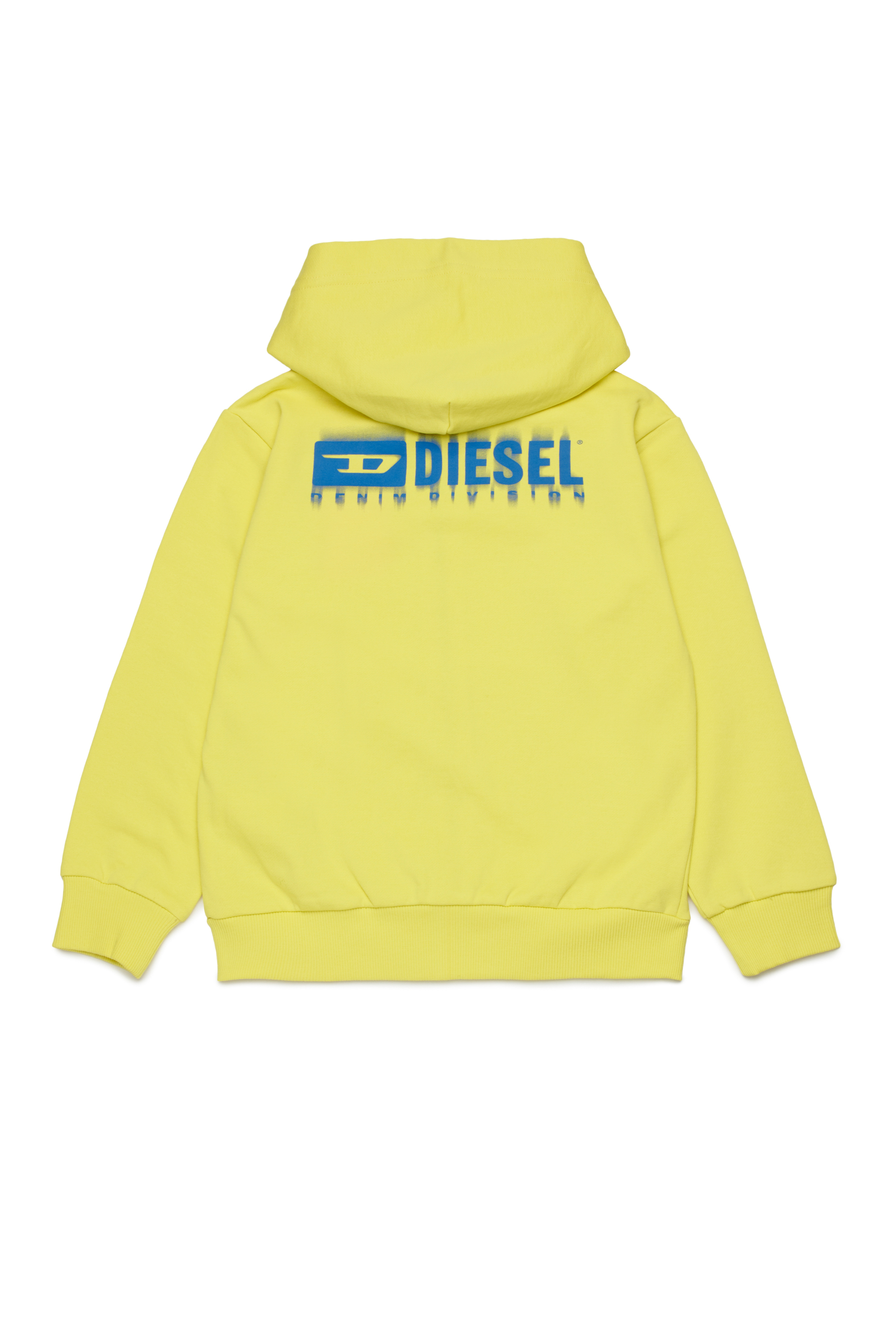 Diesel - SVOUGZIP OVER, Felpa con cappuccio, zip e logo sbavato Uomo in Giallo - 2