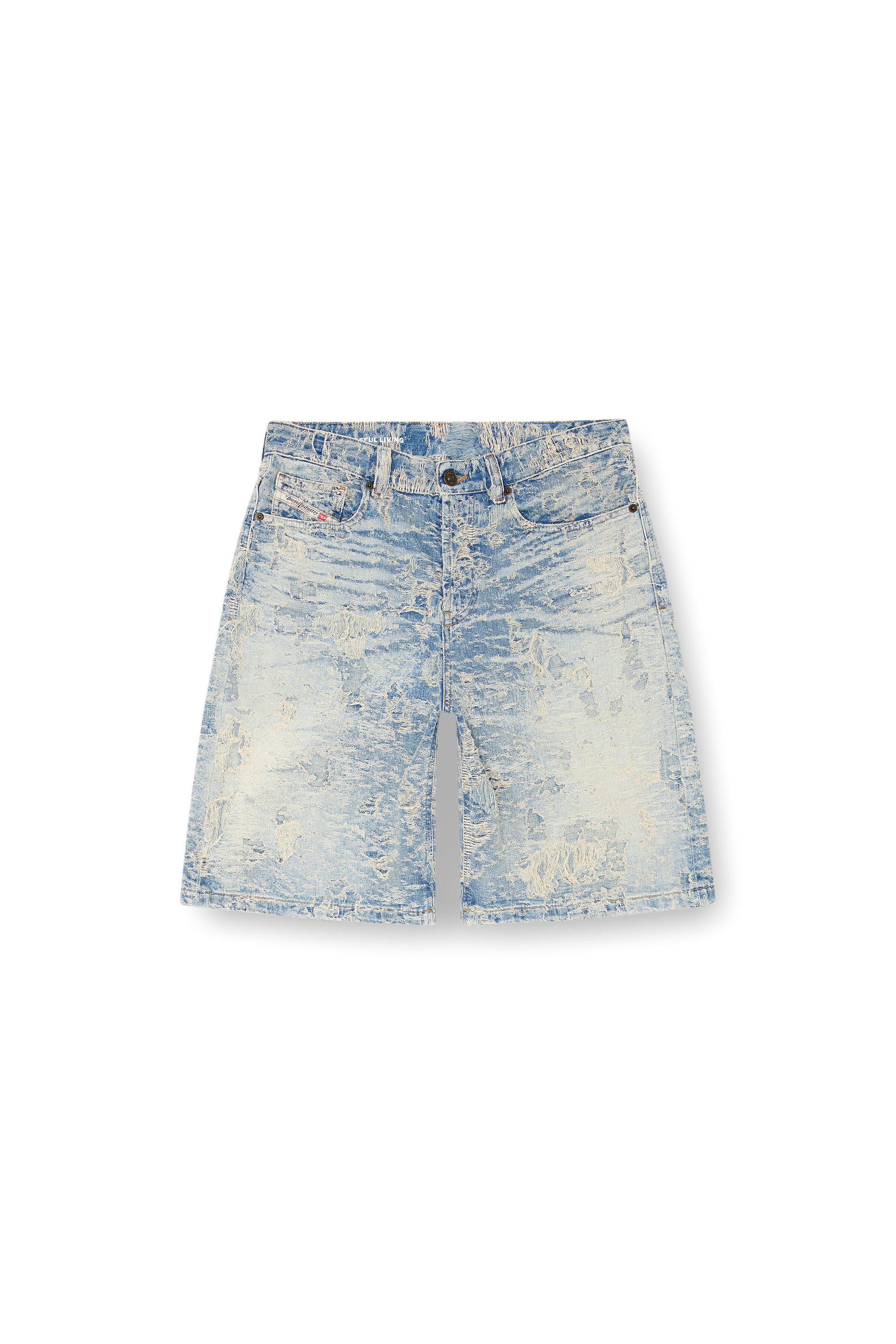 Diesel - DE-SIRE-SHORT-FSF, Short in denim jacquard effetto dirty Donna in Blu - 5