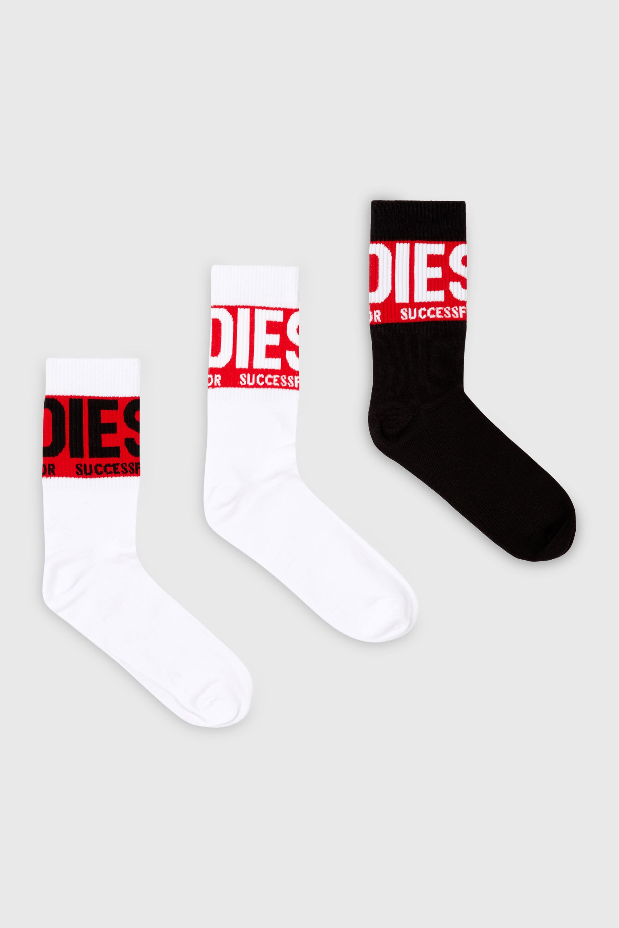 Diesel - SKM-RAY-THREEPACK, Set da tre calzini con logo sul polsino Uomo in Multicolor - 1