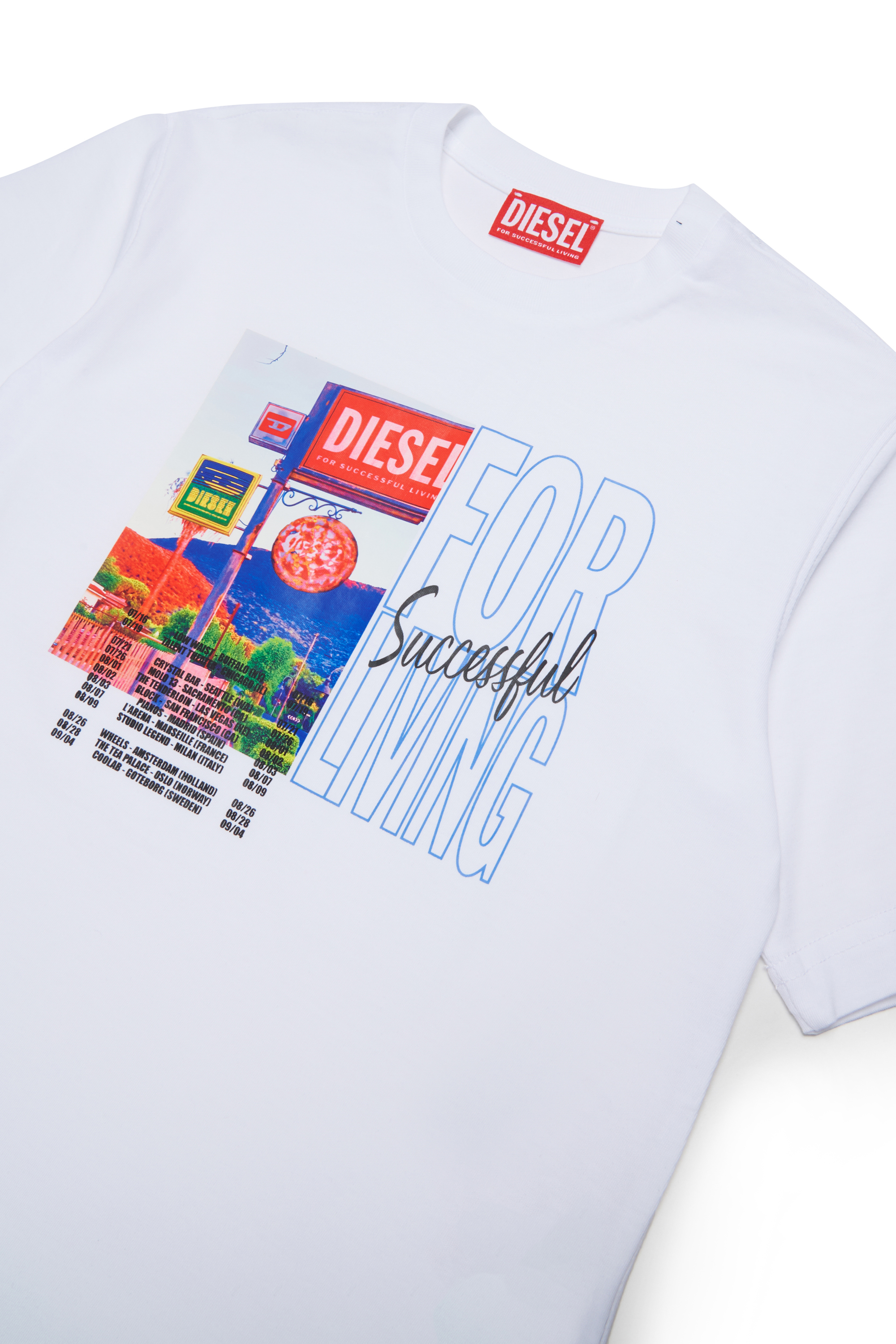 Diesel - TFOR OVER, T-shirt in cotone con stampa foto Uomo in Bianco - 3