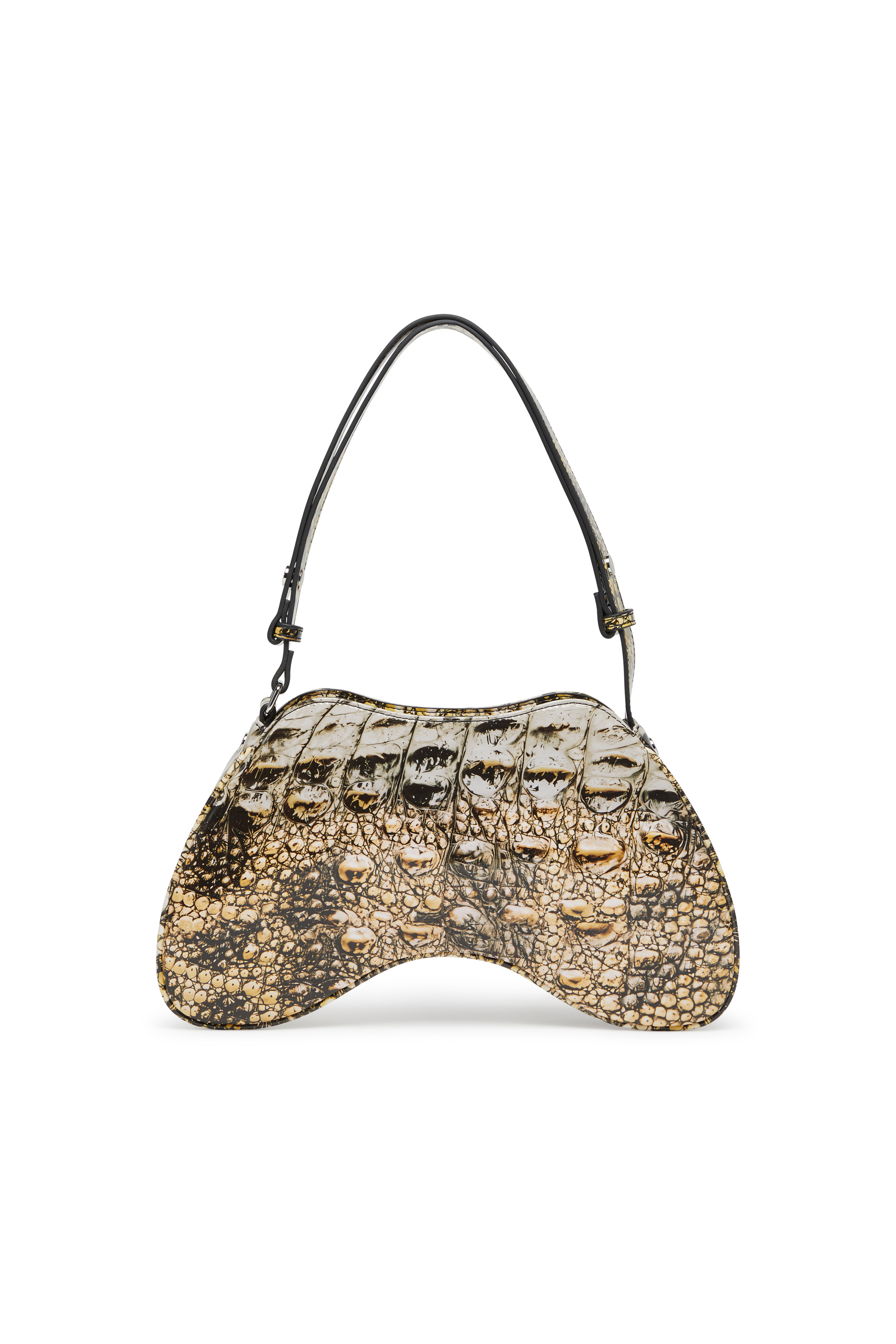 Diesel - PLAY SHOULDER, Play-Borsa a spalla lucida Donna in Giallo - 2