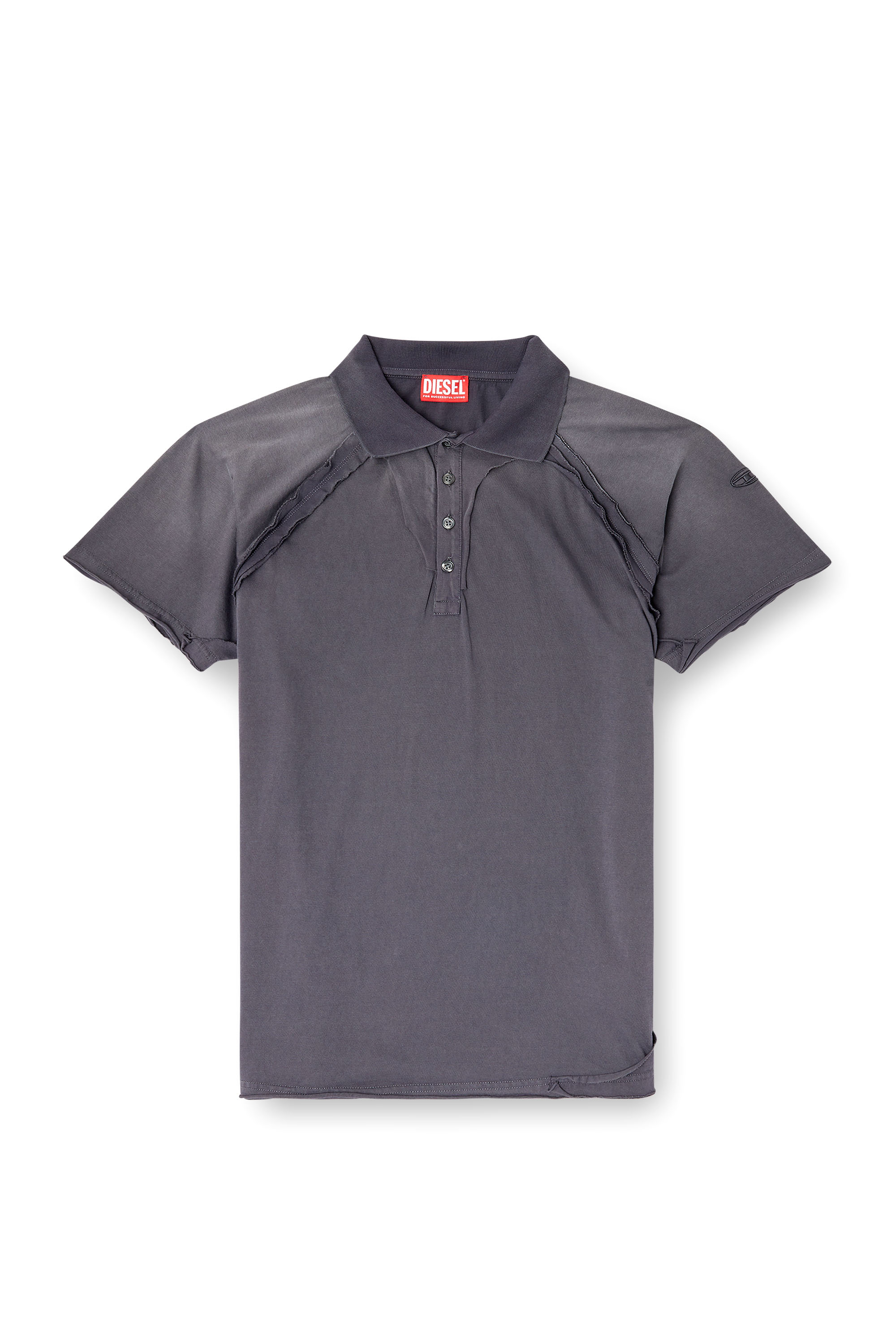 Diesel - T-NORY, Camicia polo con effetto peel-off Uomo in Grigio - 3