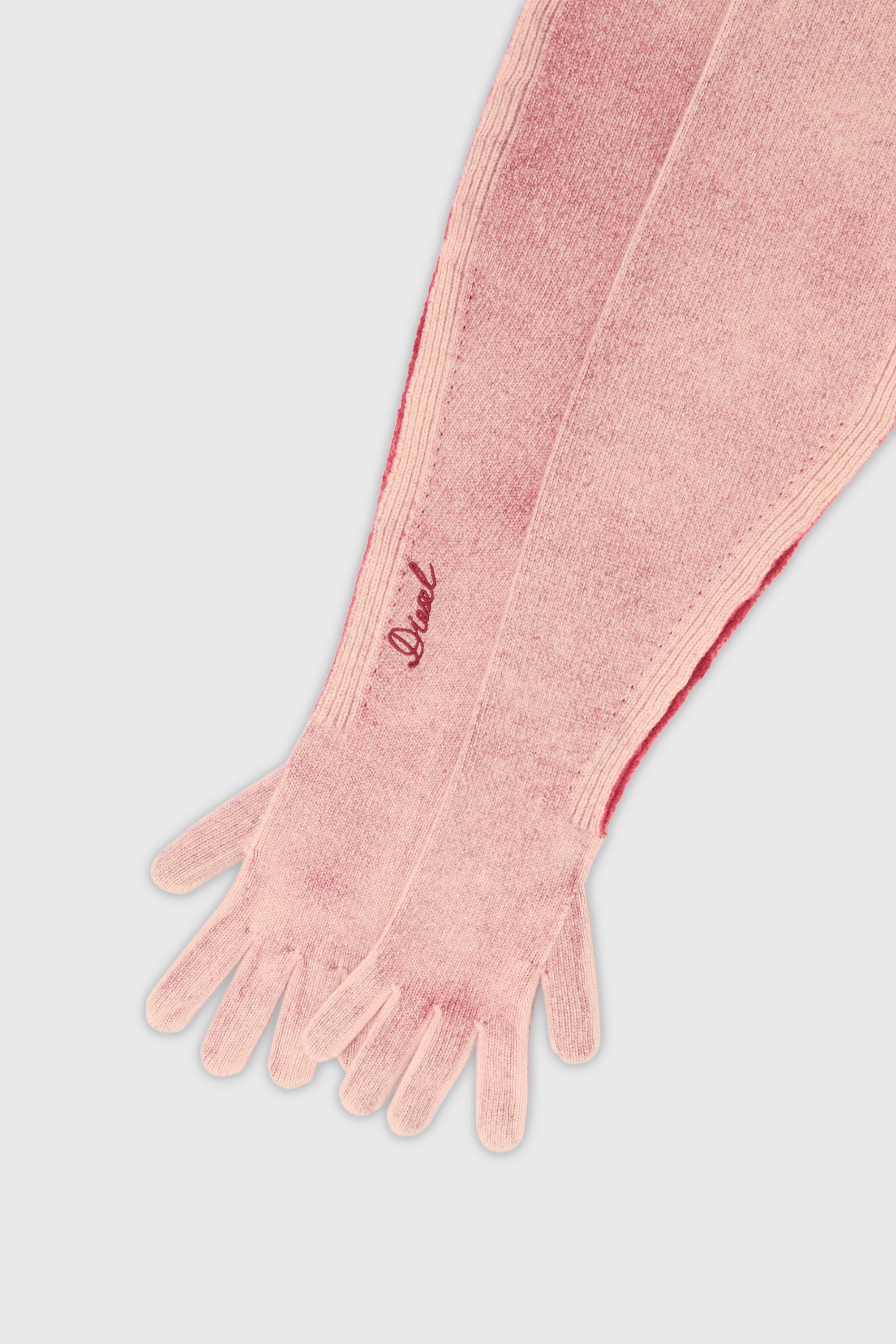 Diesel - K-EVIN, Guanto-sciarpa ibrido in lana bicolore Unisex in Rosa - 2