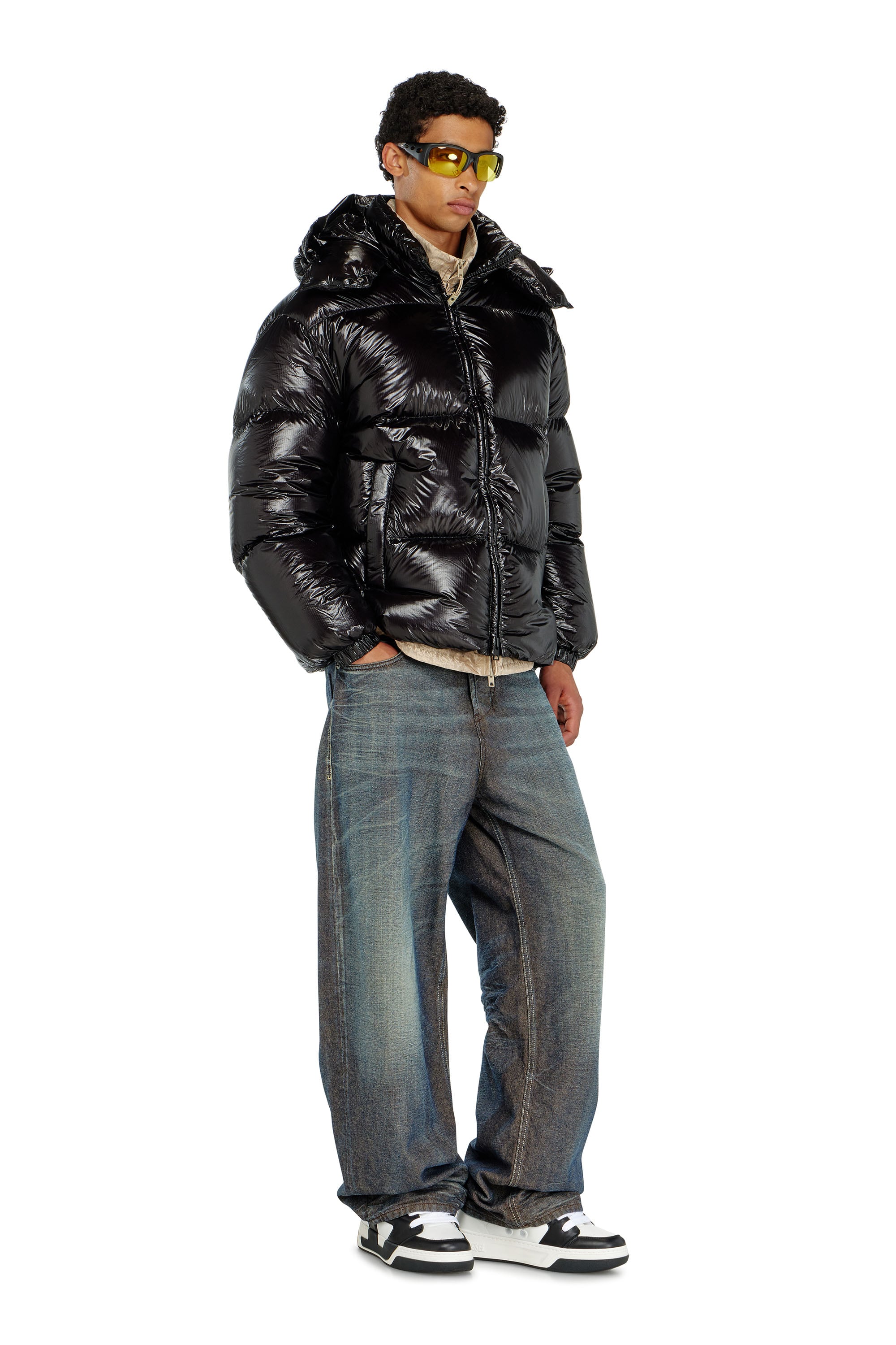 Diesel - W-ROLFYS-WRD-BKCP, Piumino con cappuccio staccabile Uomo in Nero - 2