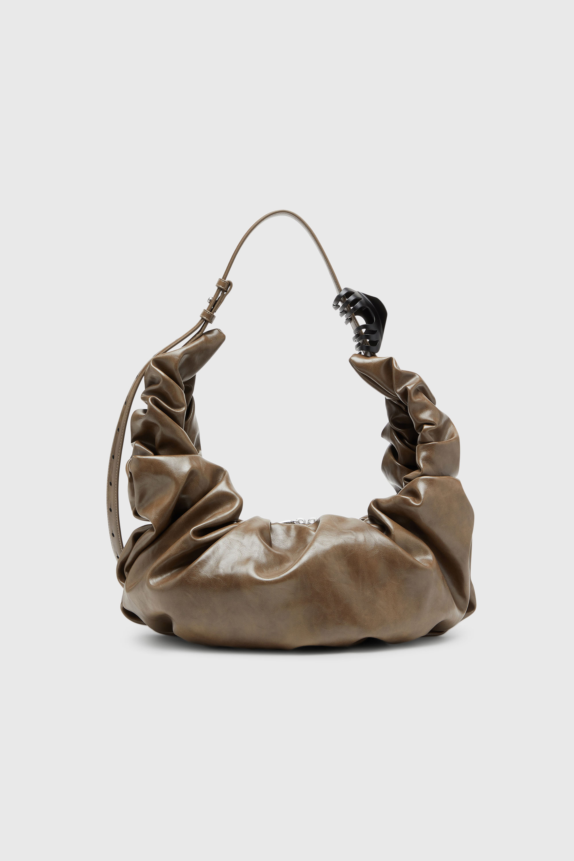Diesel - GRAB-D HOBO L, Grab-D-Borsa hobo grande arricciata Donna in Beige - 3