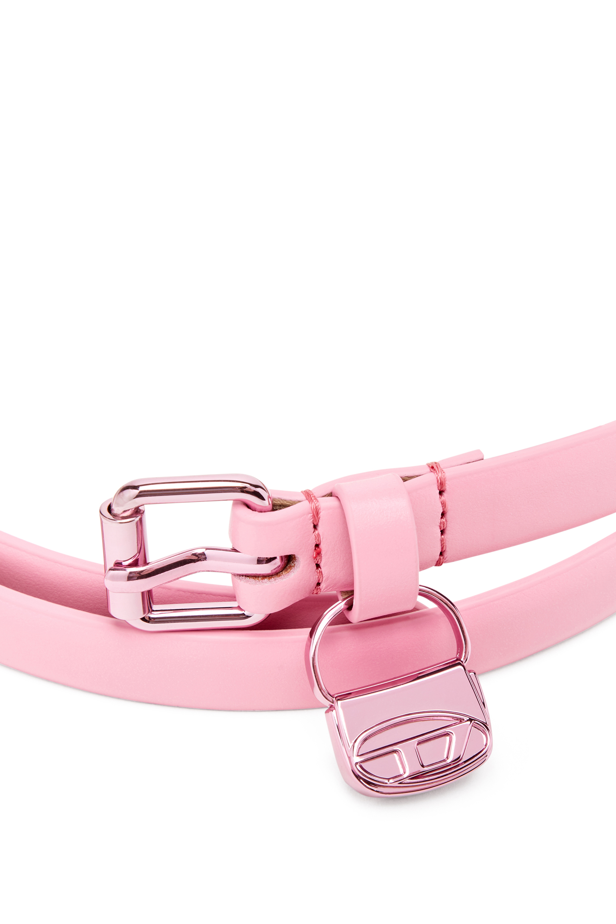 Diesel - B-CHARM HIP, Cintura 1,4 cm in pelle con charm 1DR Donna in Rosa - 3