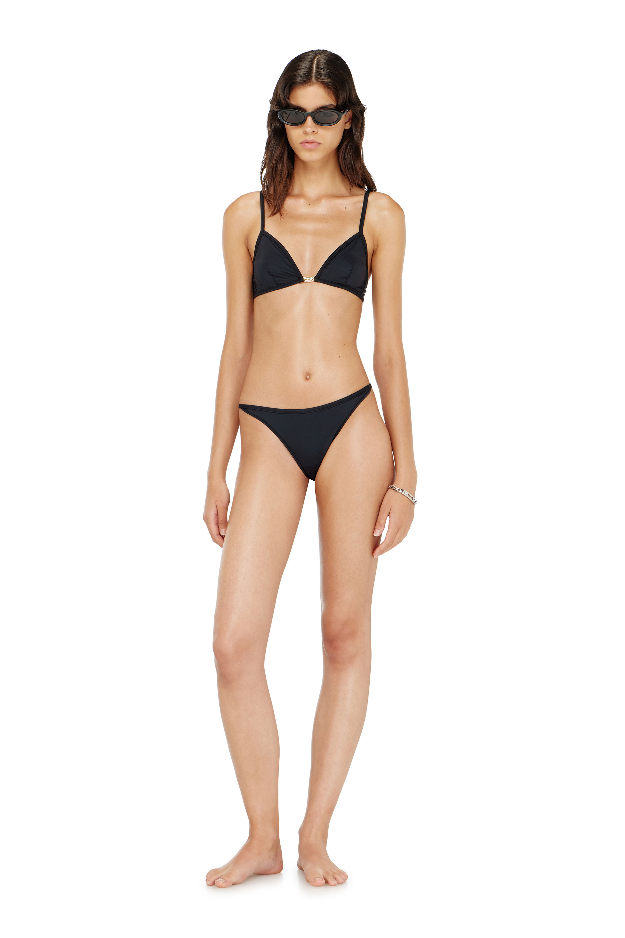 Diesel - ADRIENNE-UTLT, Perizoma in nylon con dettaglio metallico Oval D Donna in ToBeDefined - 1