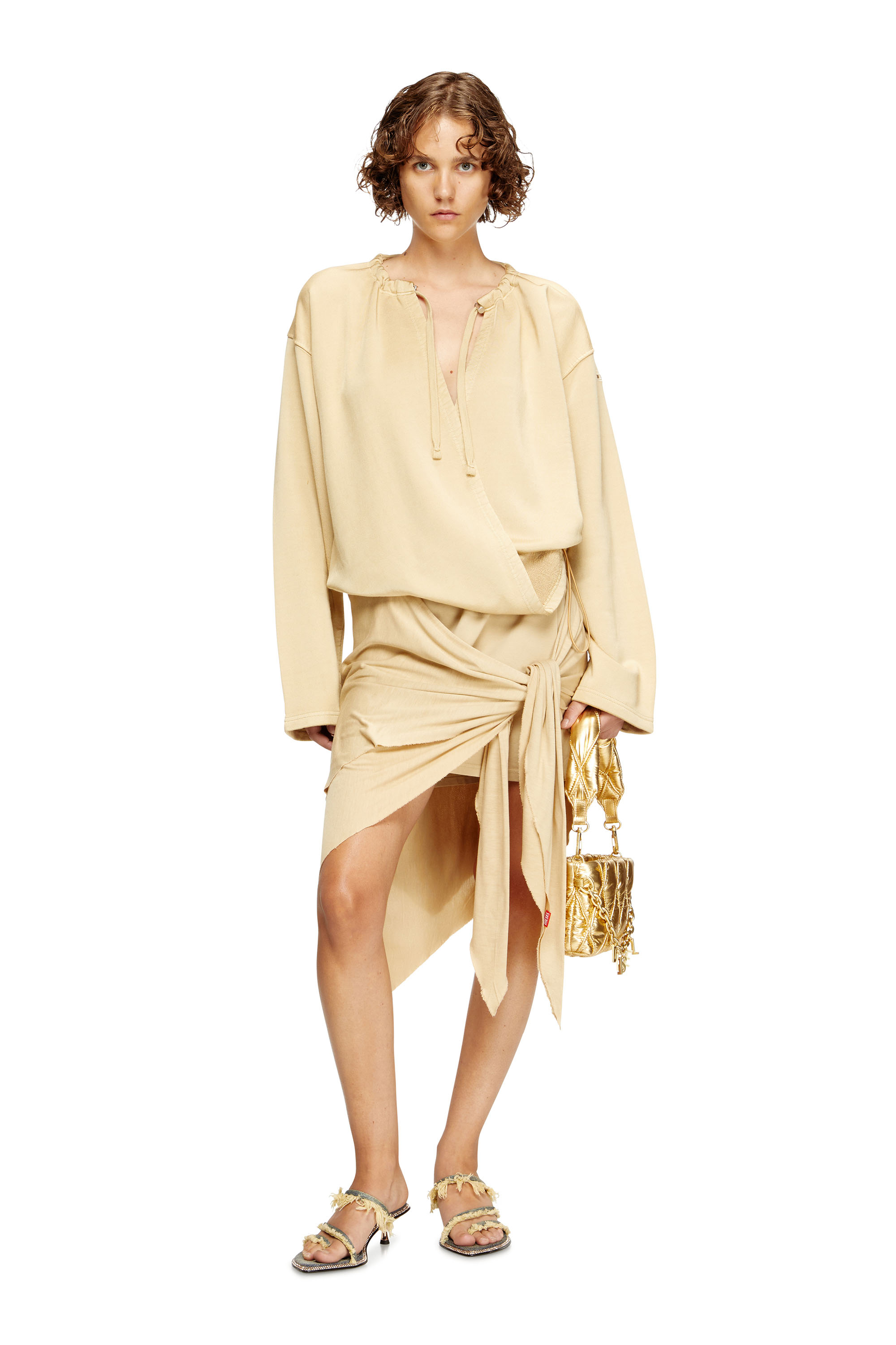 Diesel - D-CREED, Abito drappeggiato con ruche Donna in Beige - 1