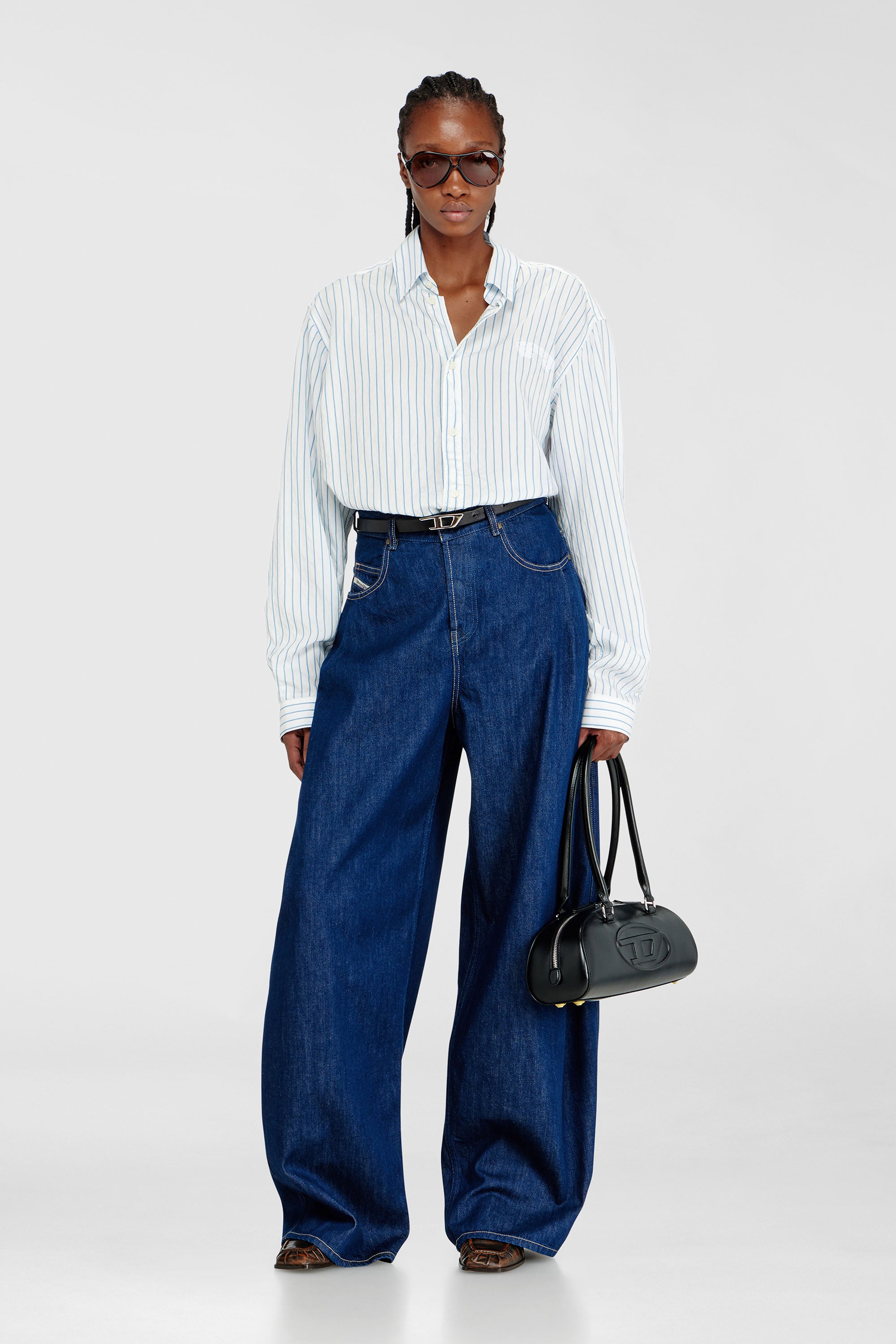 Diesel - Relaxed Jeans 1987 D-Khelz 09Q09 Donna, Blu Scuro - Image 1