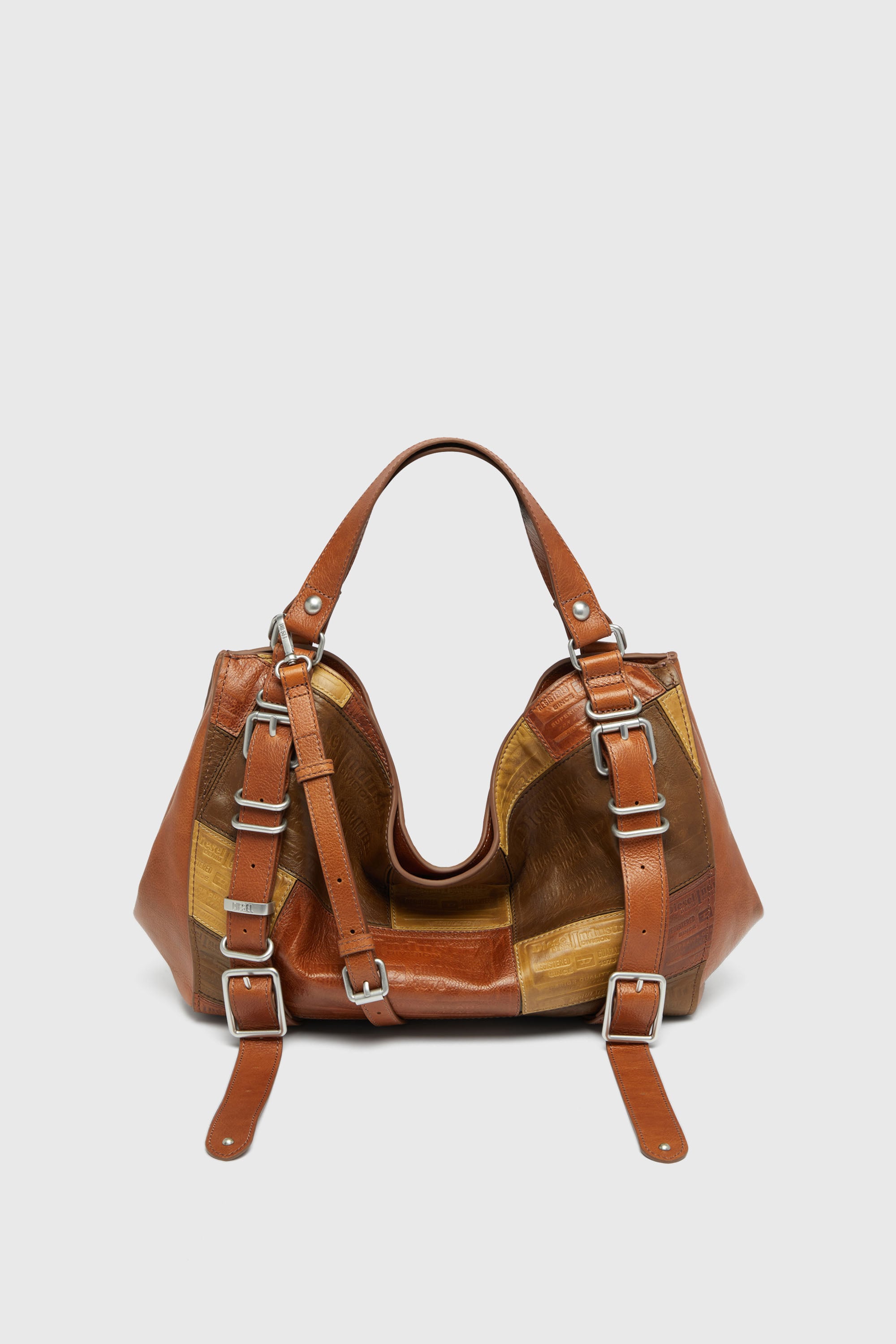 Diesel - D-ONE TOPHANDLE M, D-One-Borsa media a mano in pelle patchwork Unisex in Marrone - 1