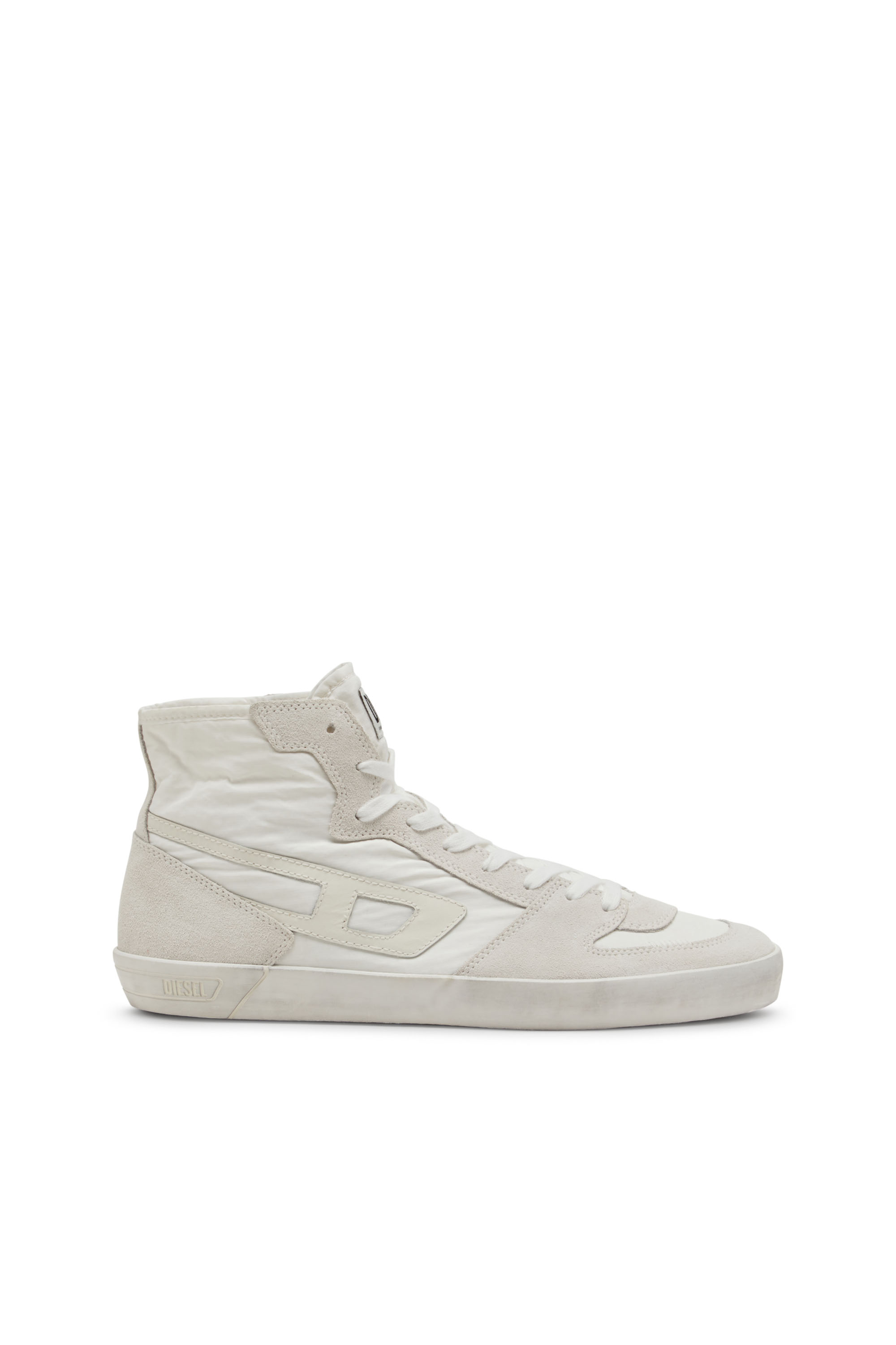 Diesel - S-LEROJI D-1 MID, Sneaker high-top in ripstop imbottito e suede Uomo in Bianco - 1