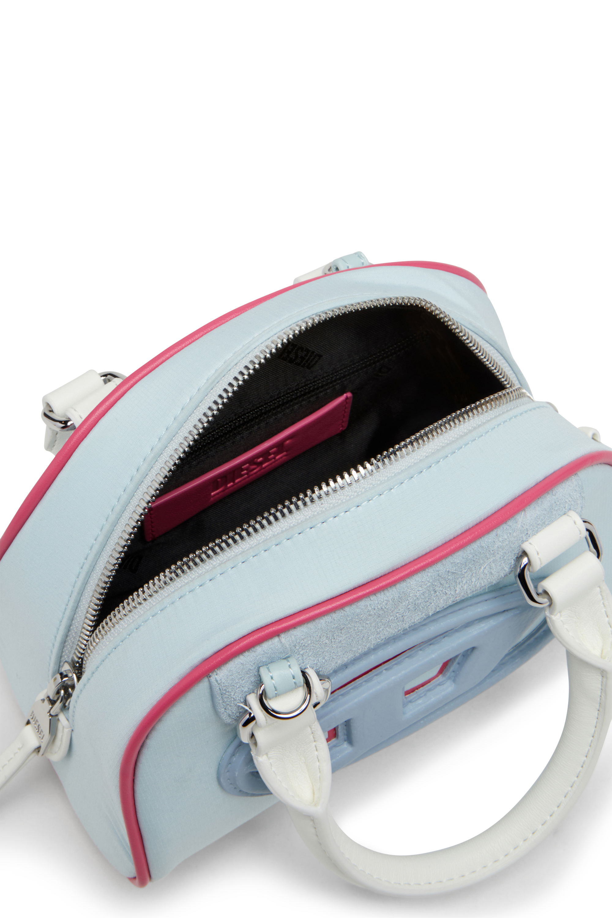 Diesel - 1DR DOME CROSSBODY, Mini borsa bowling colour-block Donna in Blu - 4