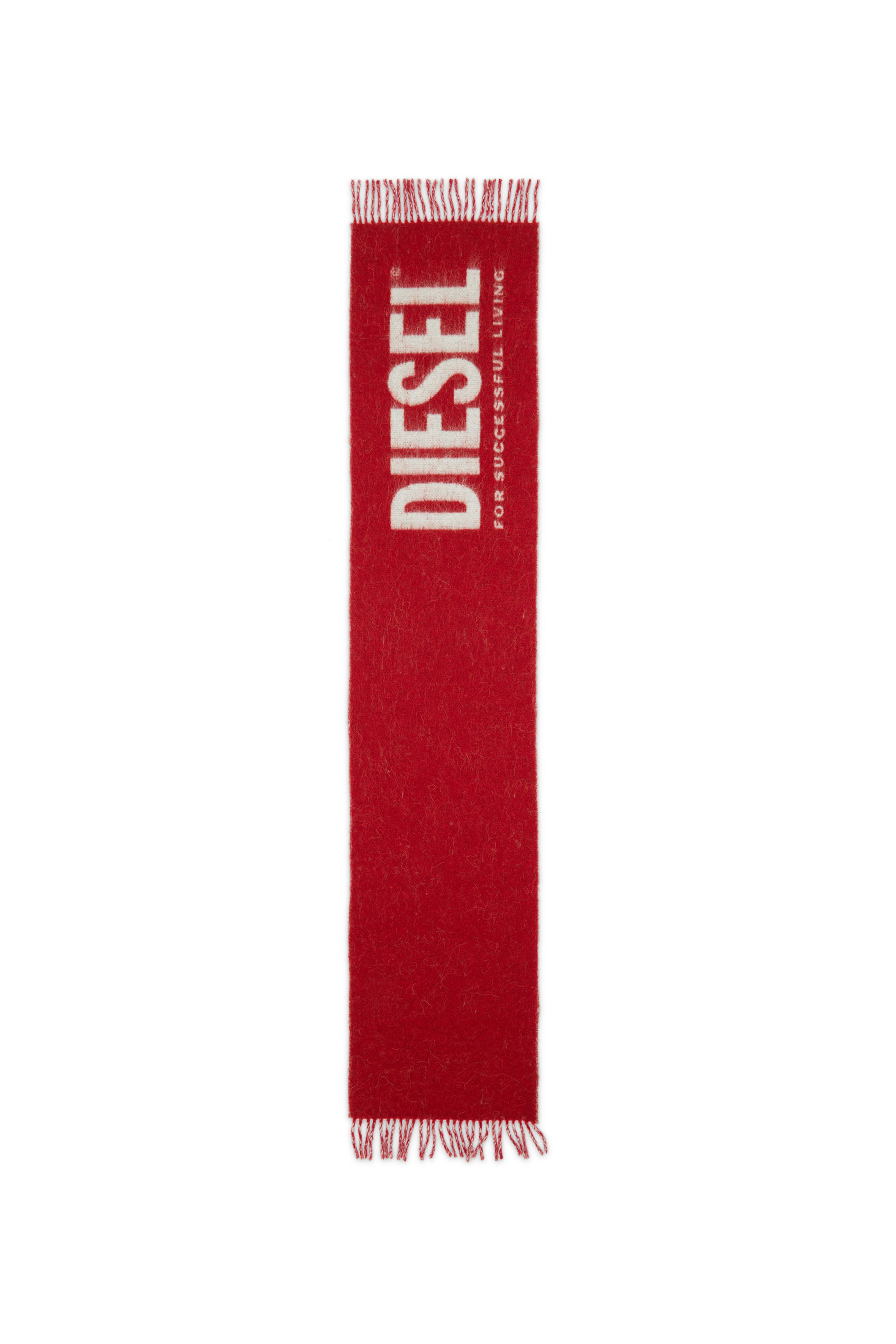 Diesel - S-KOTT, Sciarpa bicolore con maxi logo Uomo in Rosso - 2