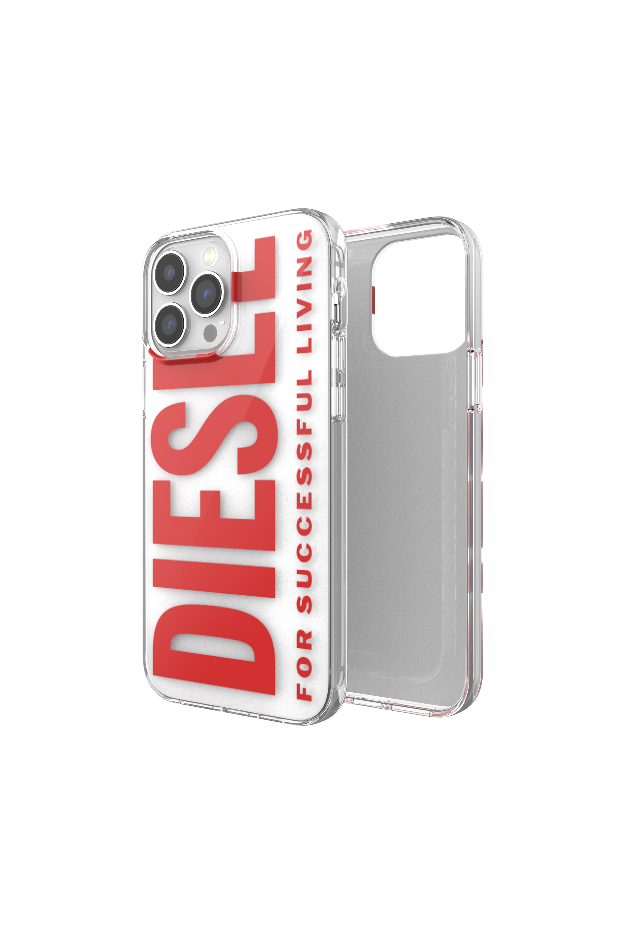Diesel - 48300 STANDARDASE, Custodia trasparente per iPhone 13 Pro Max Unisex in Rosso - 1