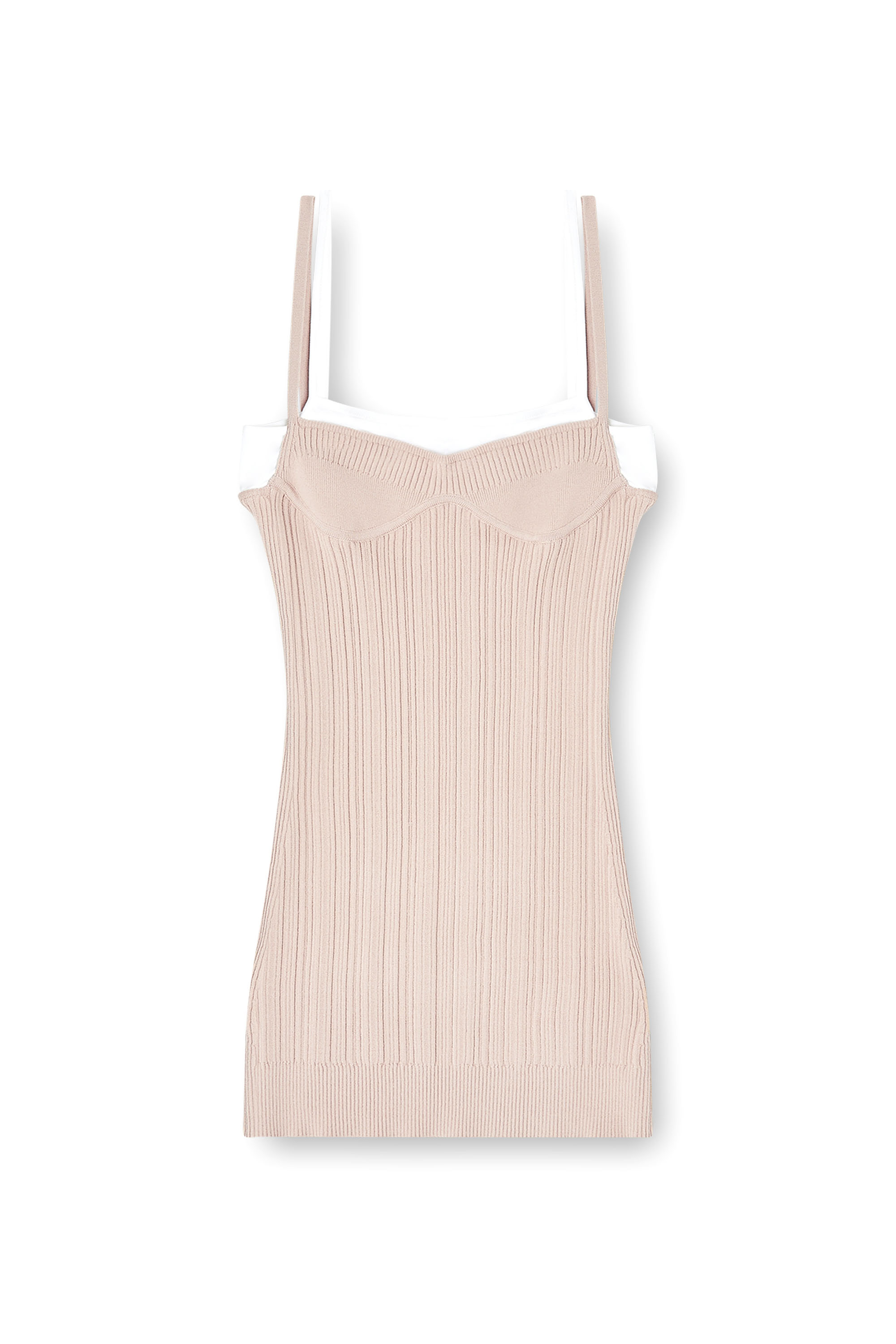 Diesel - M-ZANDRA, Tank dress a costine con effetto sovrapposto Donna in ToBeDefined - 1