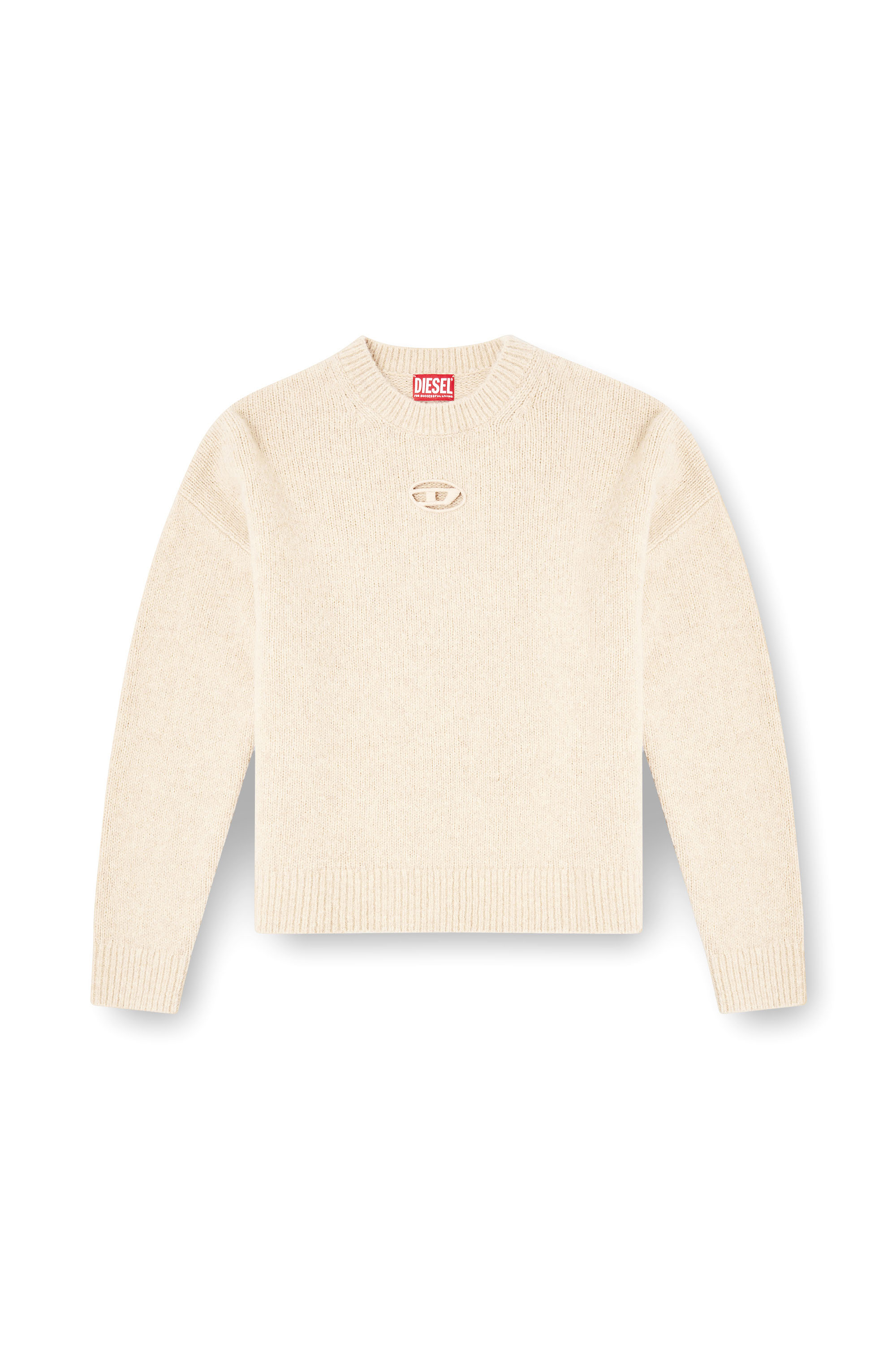 Diesel - M-AREETA, Maglia in misto lana e alpaca Donna in Beige - 3
