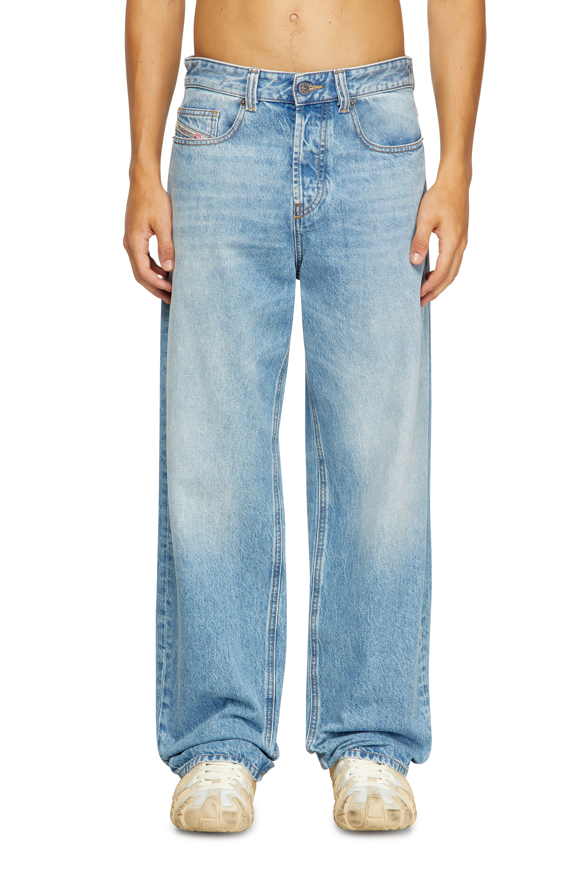 Diesel - Relaxed Jeans 2001 D-Macro 09I29 Uomo, Blu Chiaro - Image 1