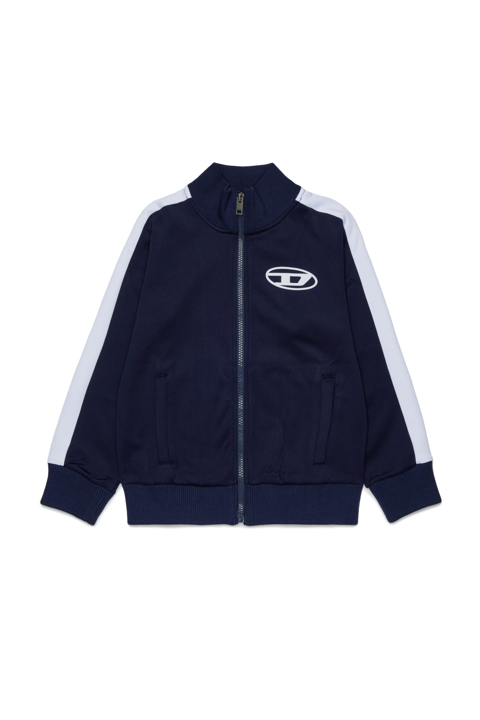 Diesel - SBOS, Track jacket con logo Oval D Uomo in Blu - 1