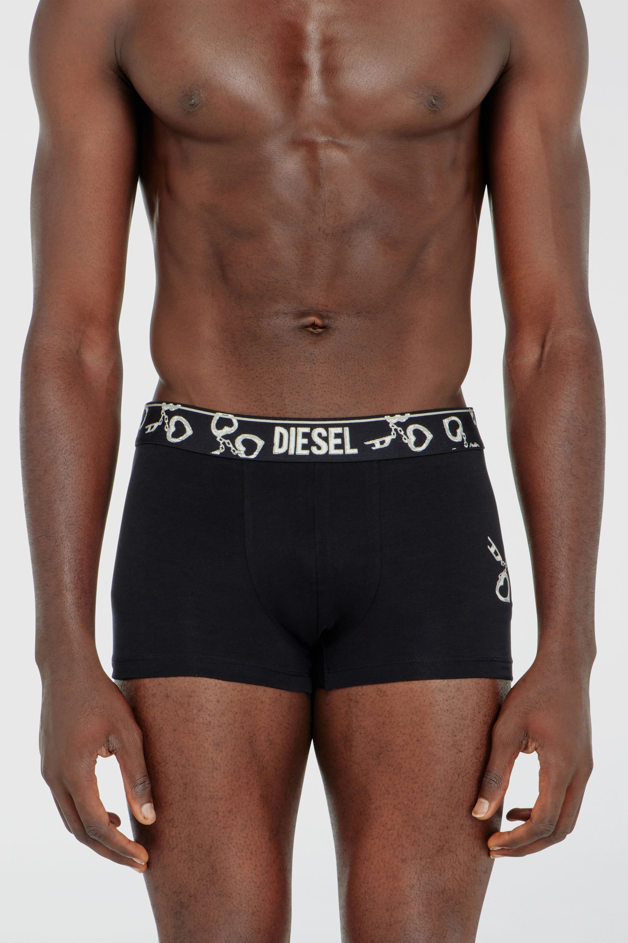 Diesel - DAMIEN-GFT-3PACK, Set da tre boxer lungo con motivo manette Uomo in Nero - 3