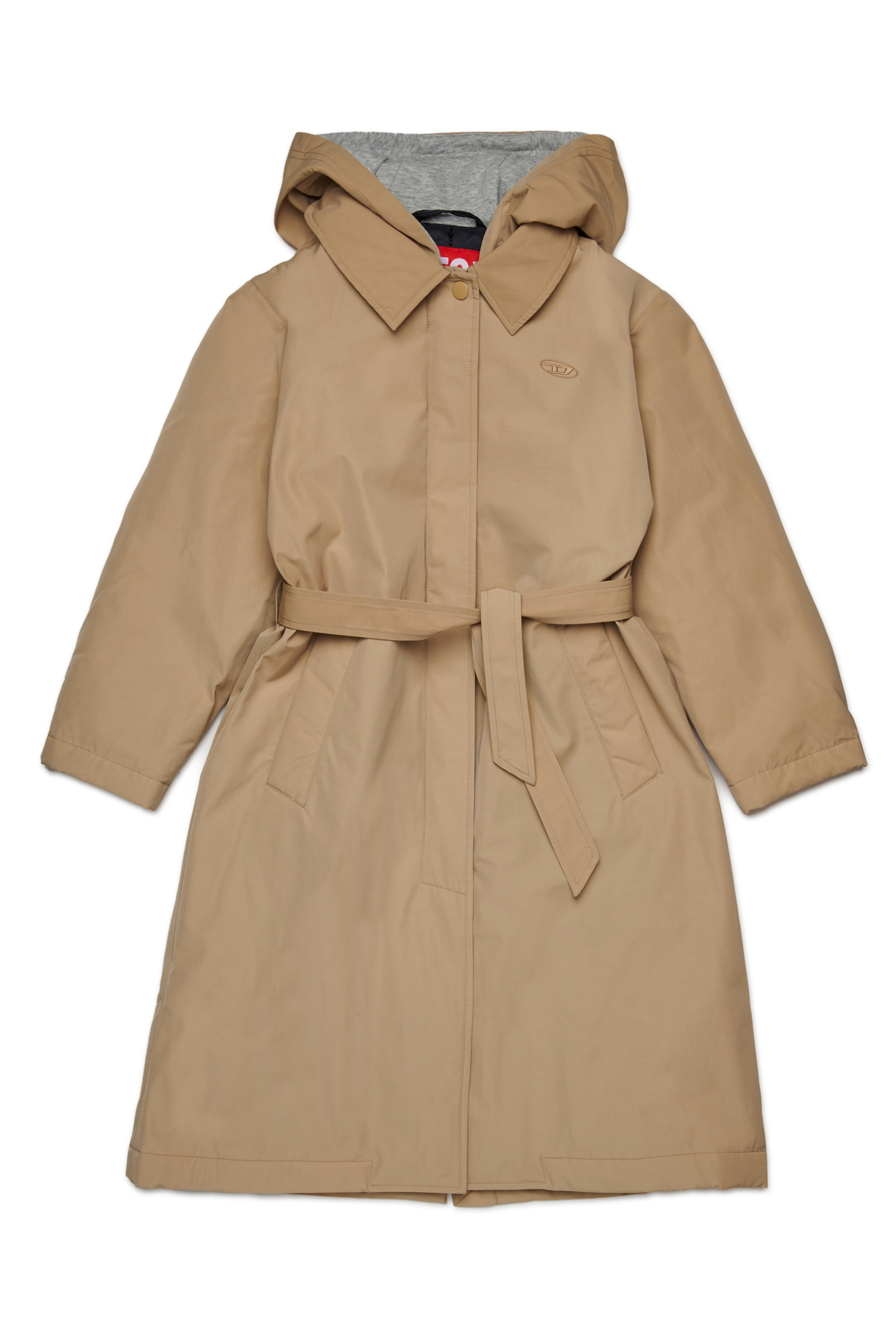 Diesel - JMARLONFEM, Trench in misto cotone con cappuccio Donna in Marrone - 1