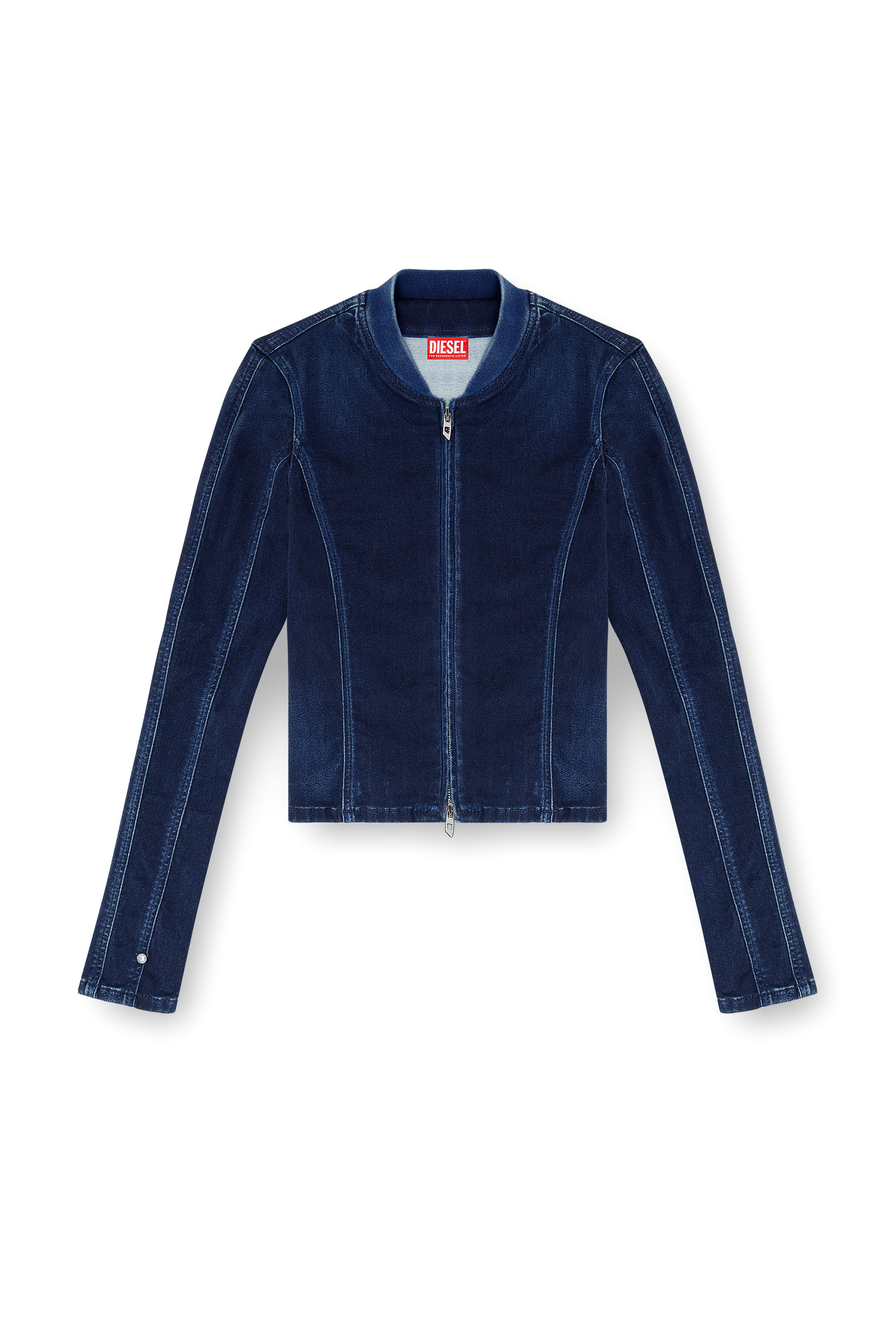 Diesel - DE-GARY-D JOGG, Giacca cropped in JoggJeans Donna in Blu - 3